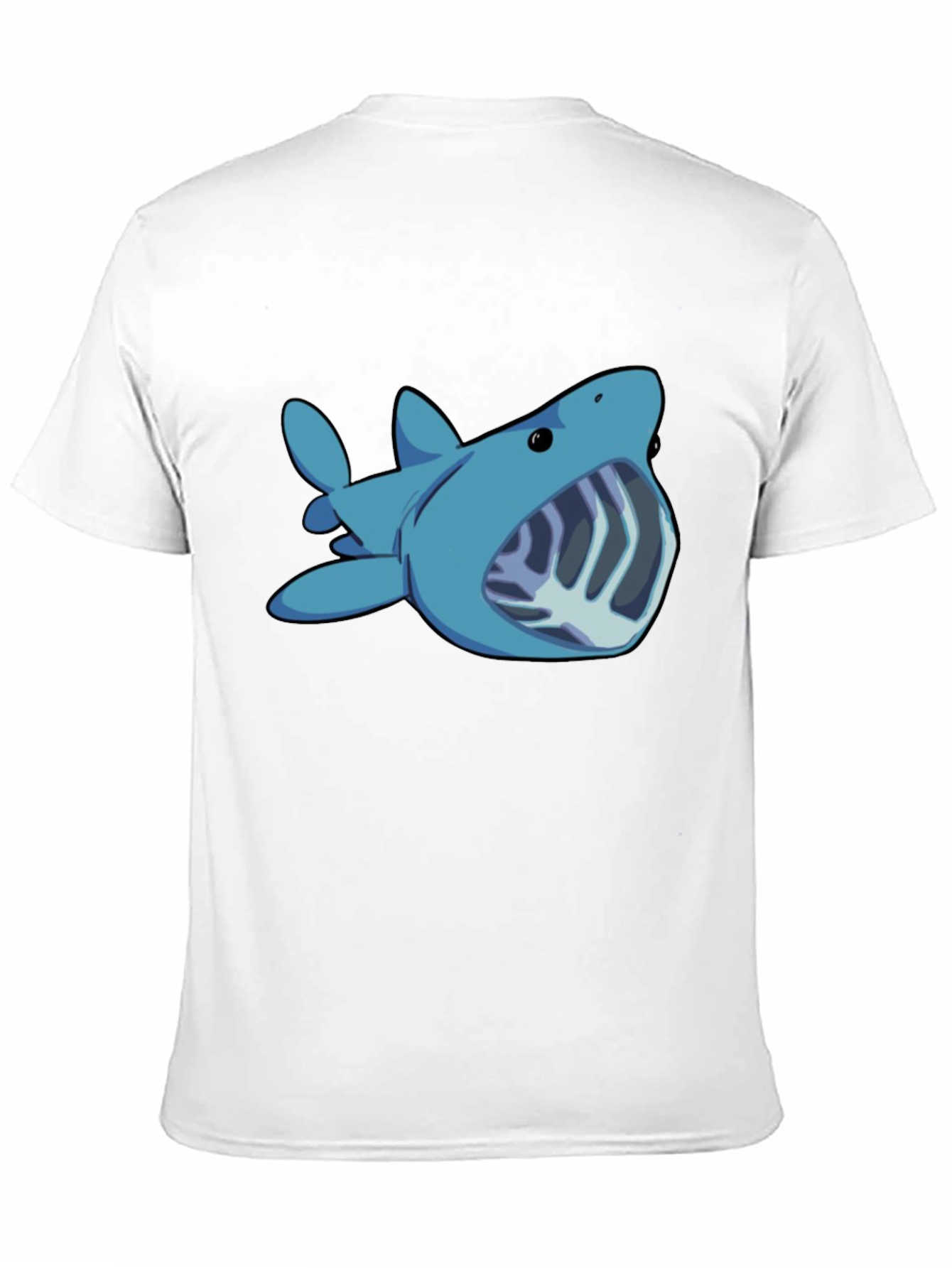 Black Cartoon Shark Graphic Tee - Black Unisex T-Shirt view 11