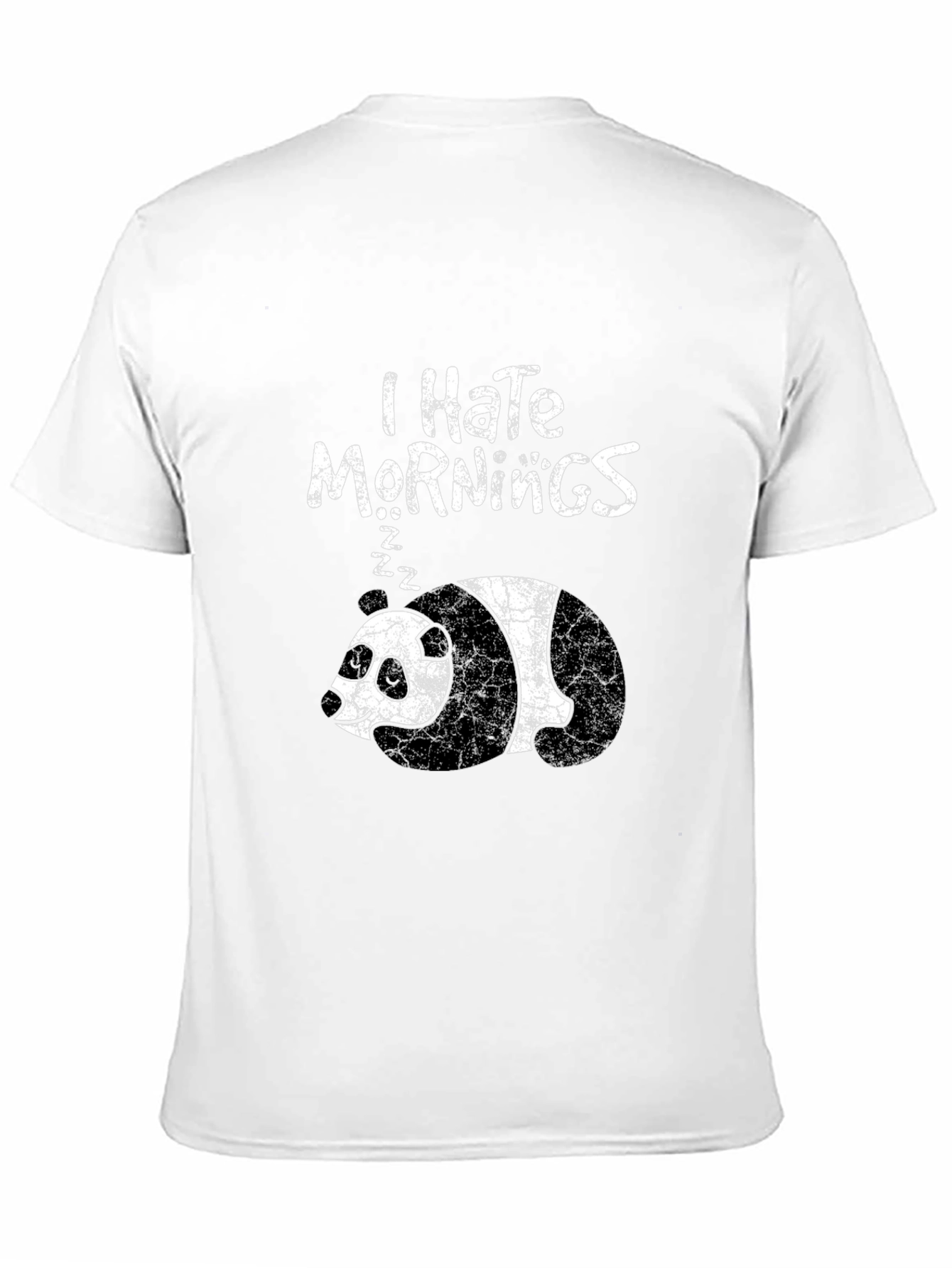 Black I Hate Mornings Panda T-Shirt - Funny Sleepy Bear Tee view 11