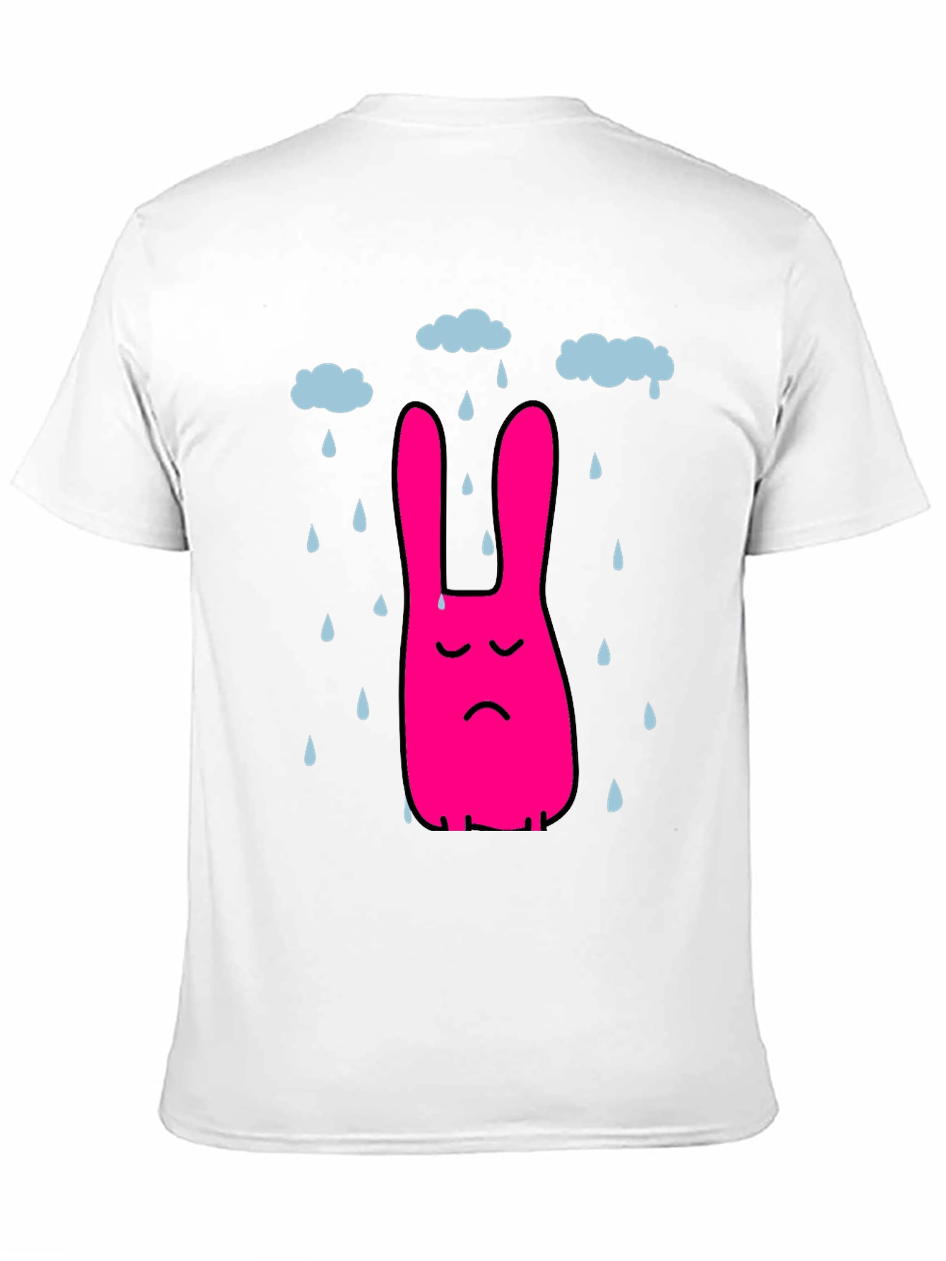 Black Sad Bunny Rain Cloud Black T-Shirt view 11