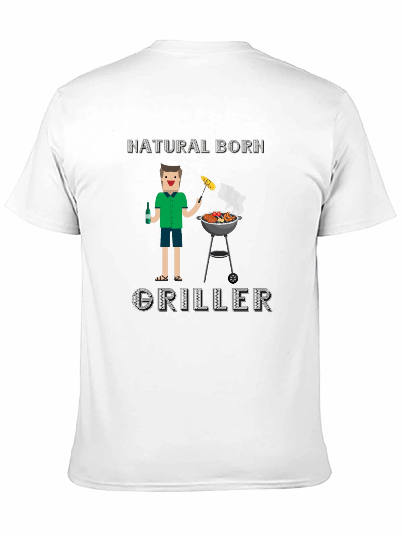 Black Natural Born Griller T-Shirt - BBQ Funny Tee view 11