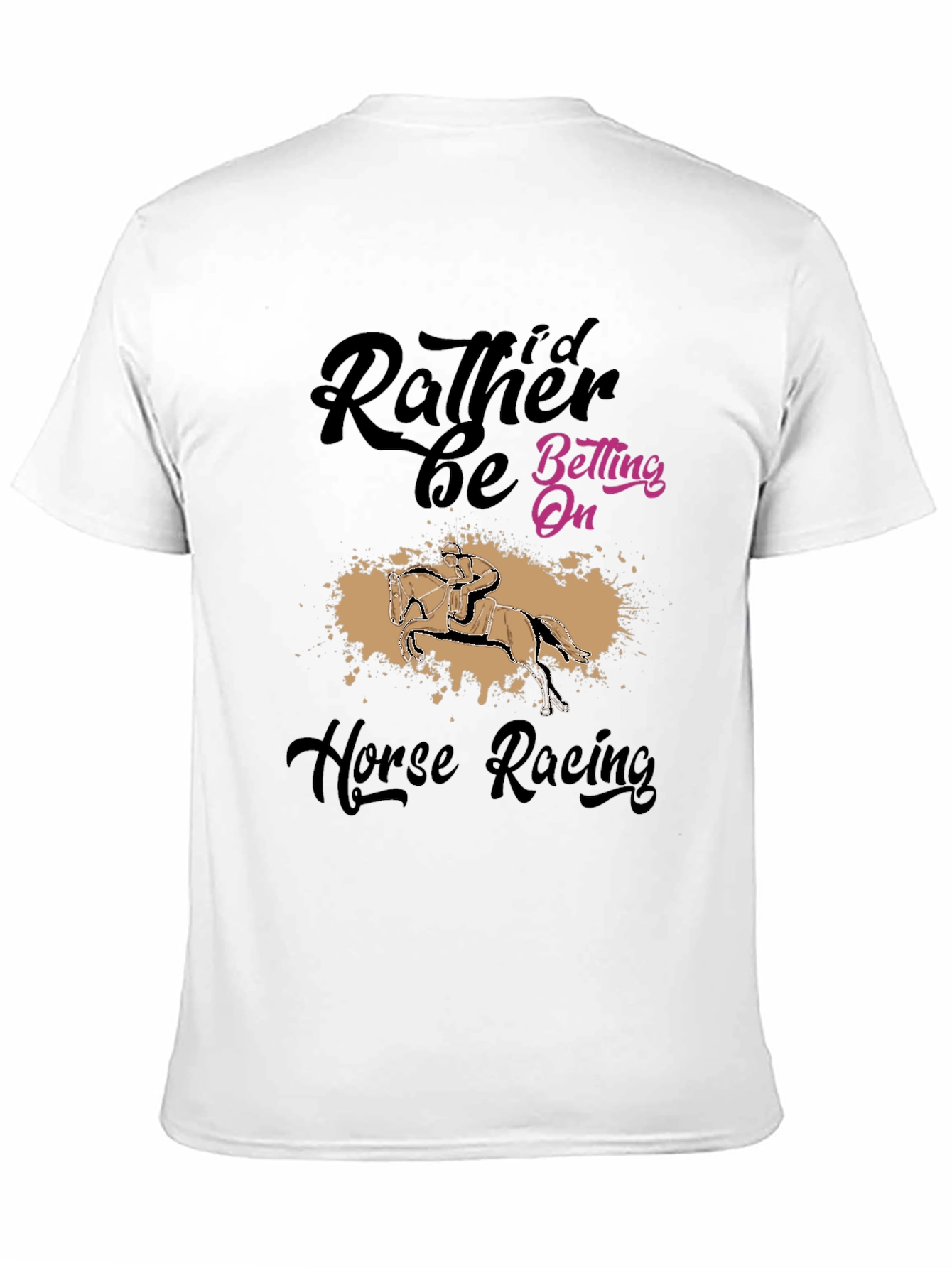 Black Horse Racing Fan T-Shirt - I'd Rather Be Betting On view 11
