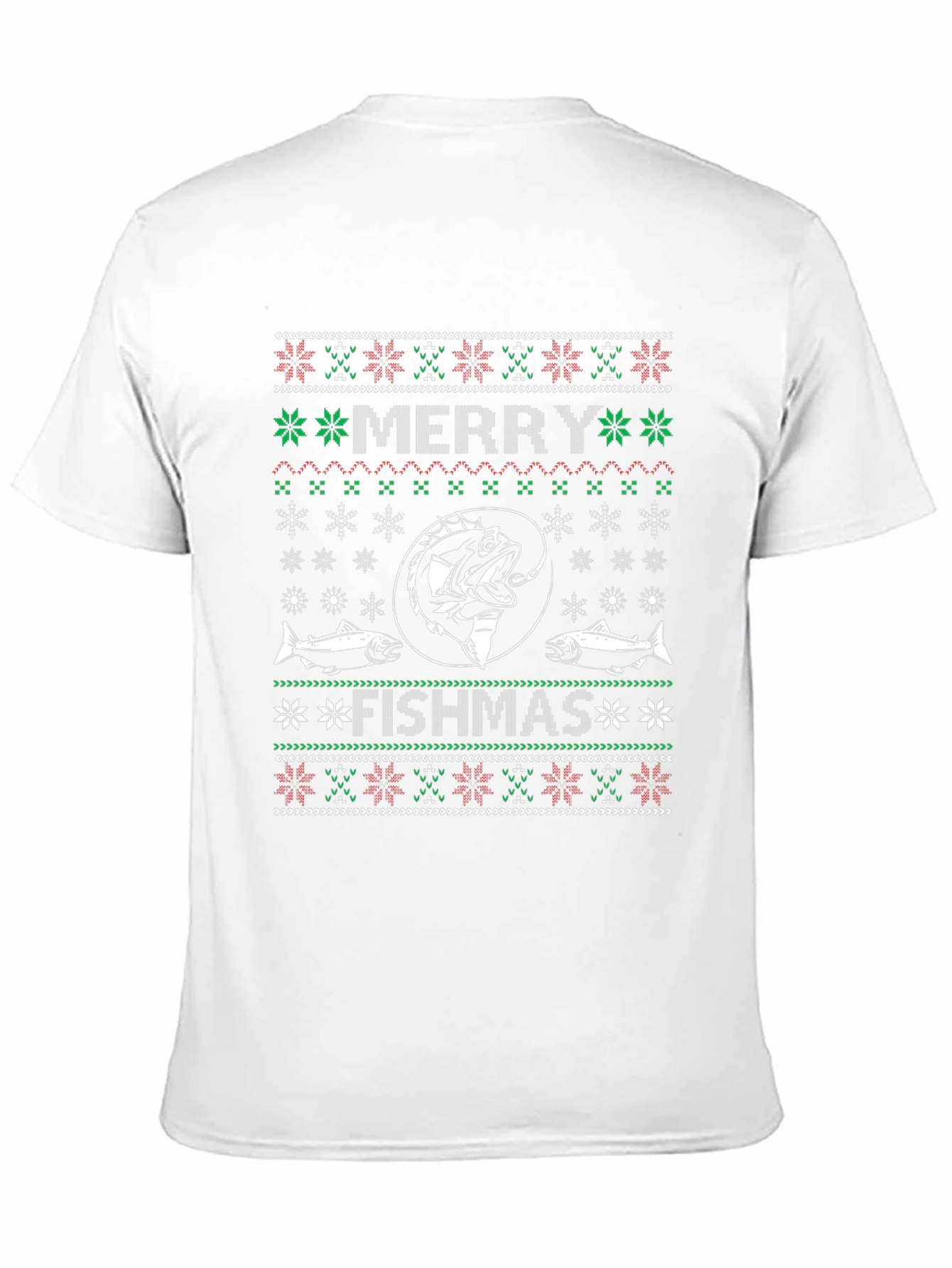 Black Merry Fishmas T-Shirt - Ugly Christmas Sweater Style view 11