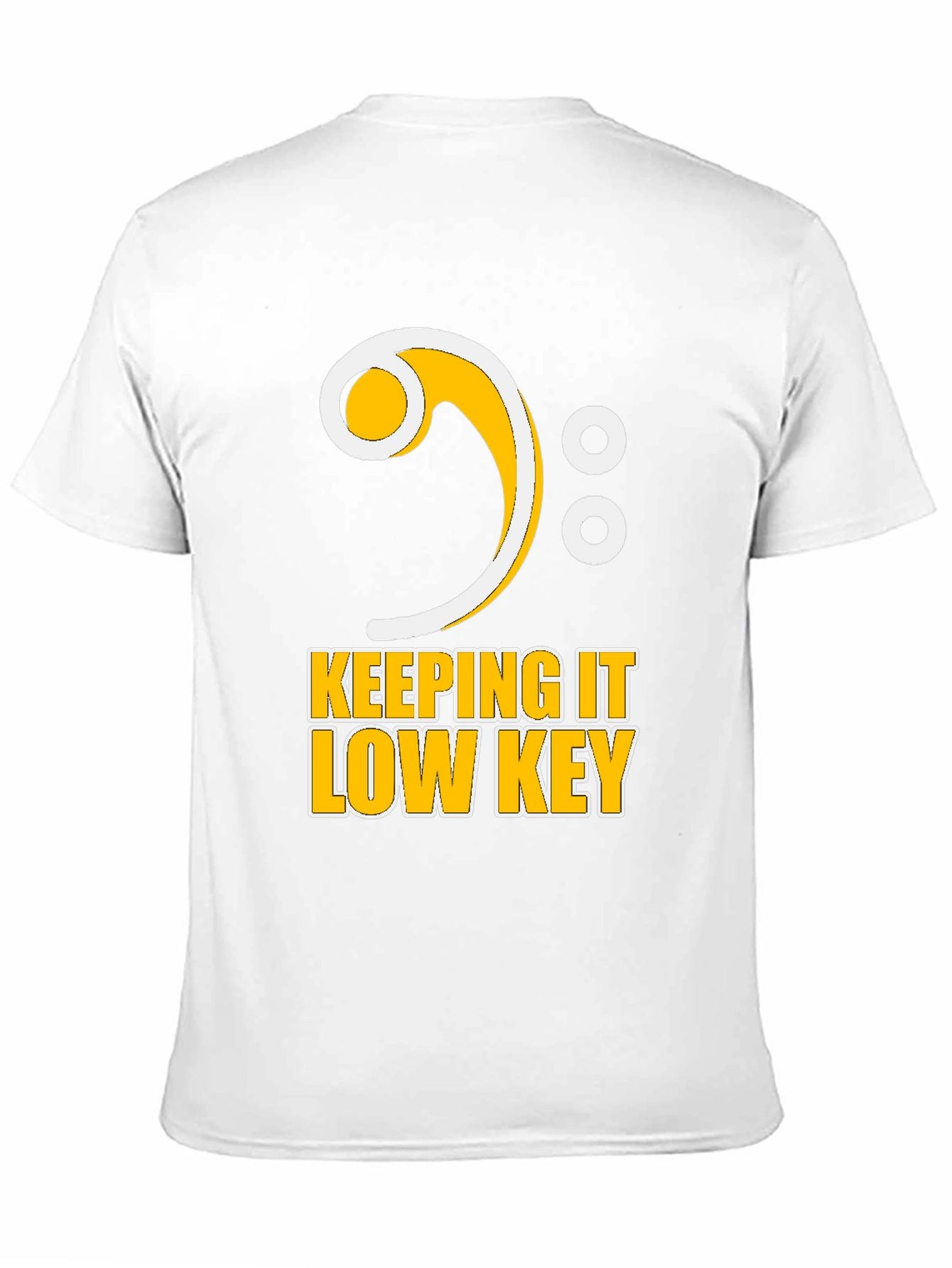 Black Keeping It Low Key Bass Clef Music T-Shirt view 11