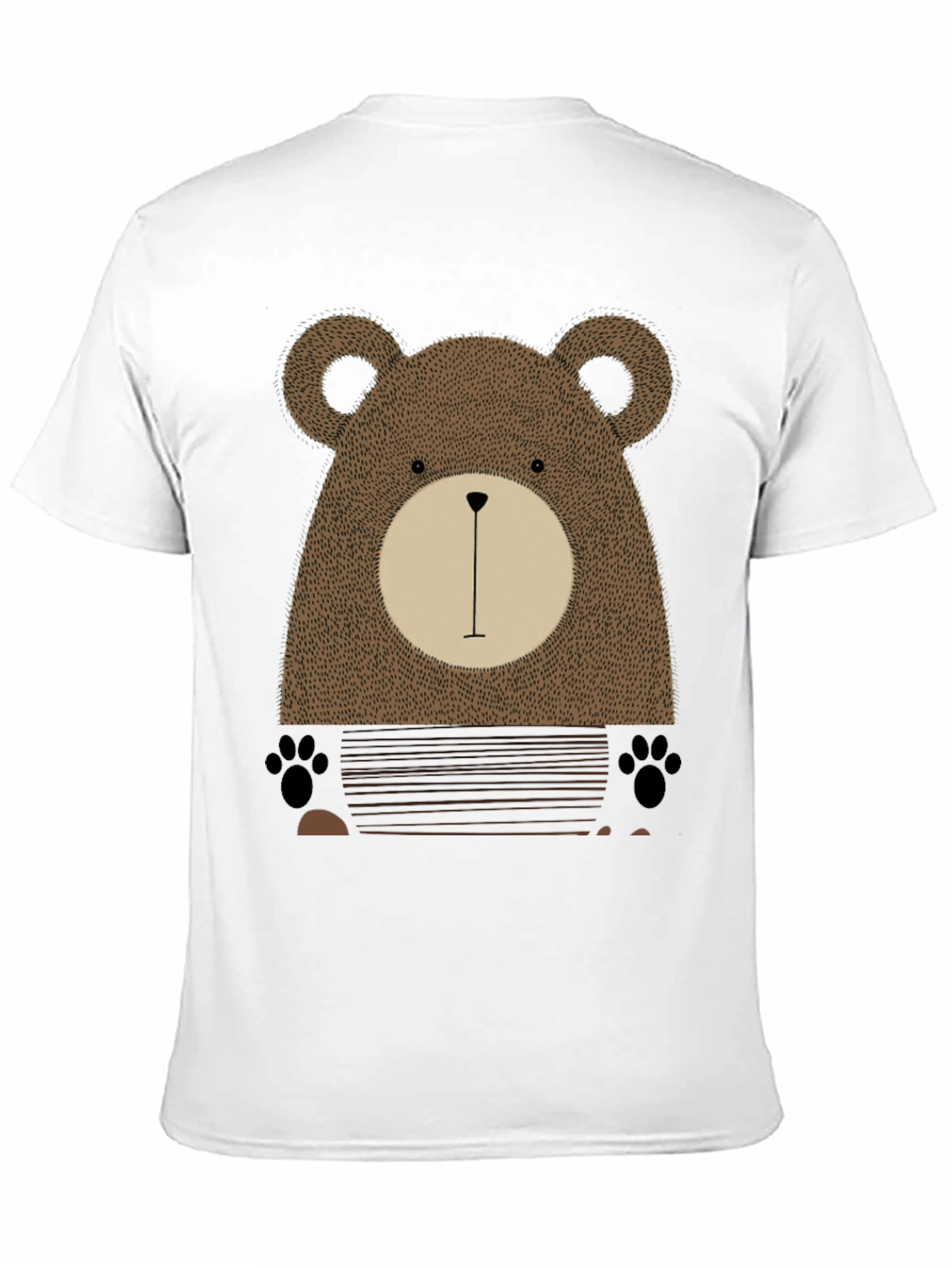 Black Cute Bear Graphic Print Black T-Shirt view 11