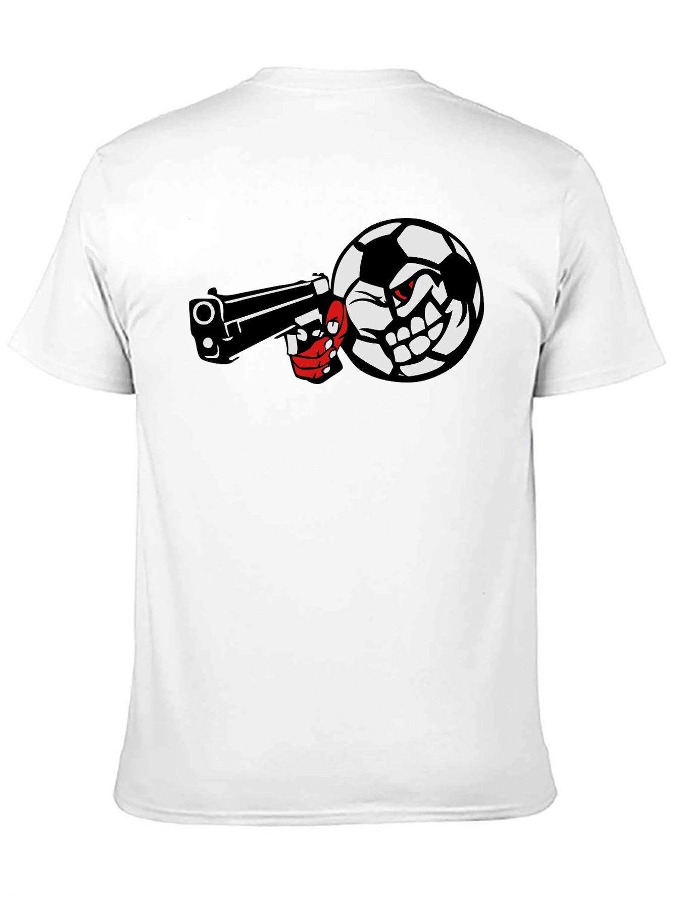Black Soccer Ball Pistol Black Graphic Tee view 11