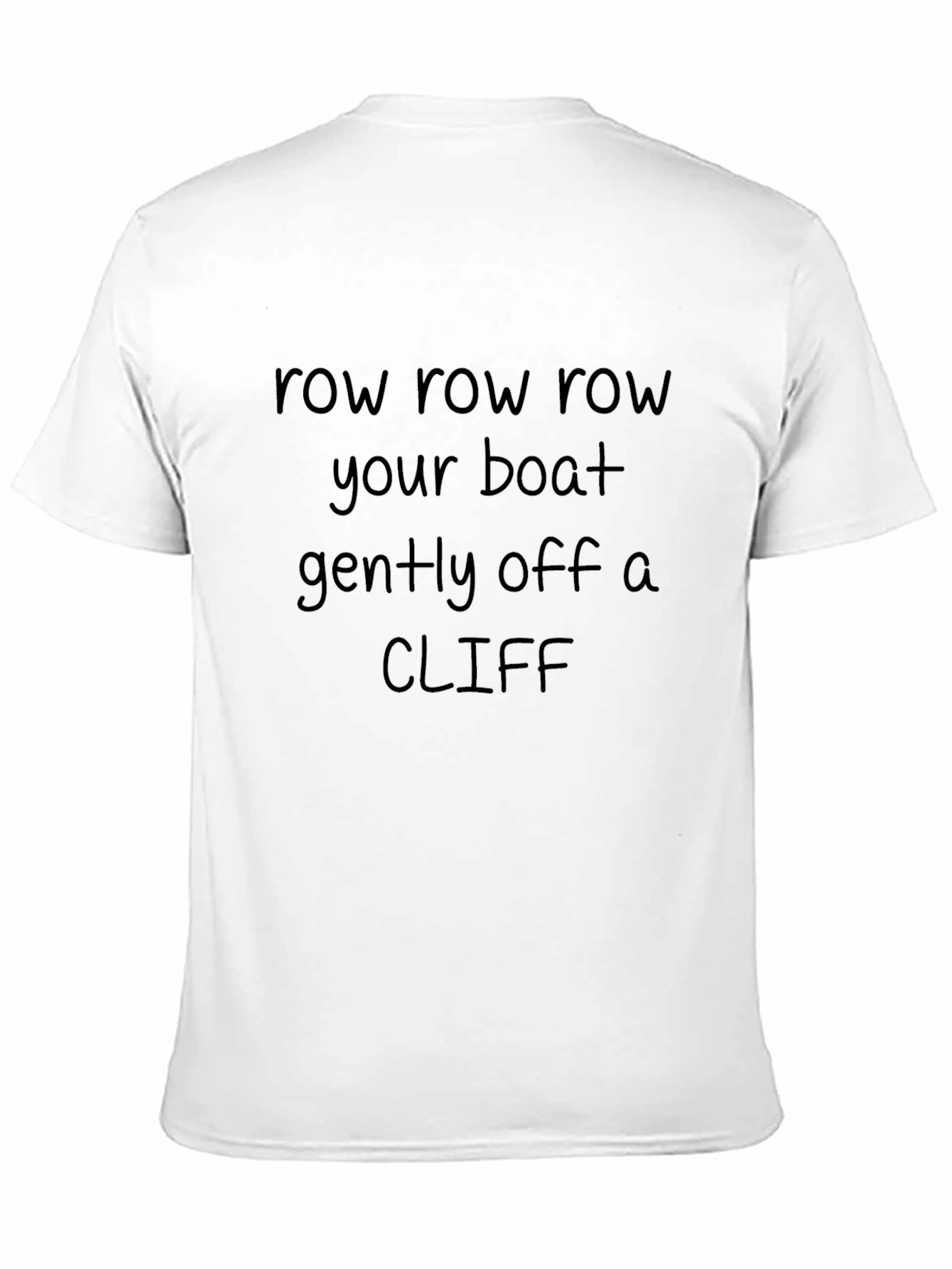Black Row Your Boat Off a Cliff Tee - Funny Dark Humor view 11