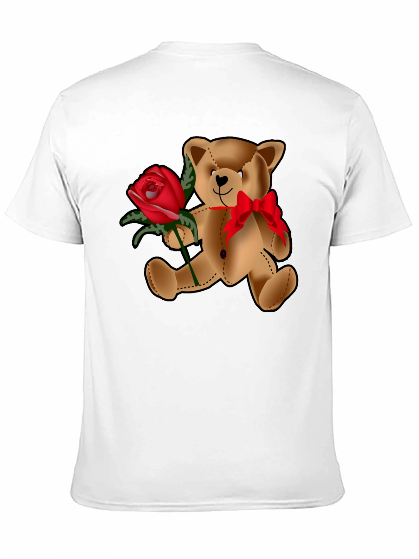Black Teddy Bear Rose T-Shirt - Valentine's Day Love view 11