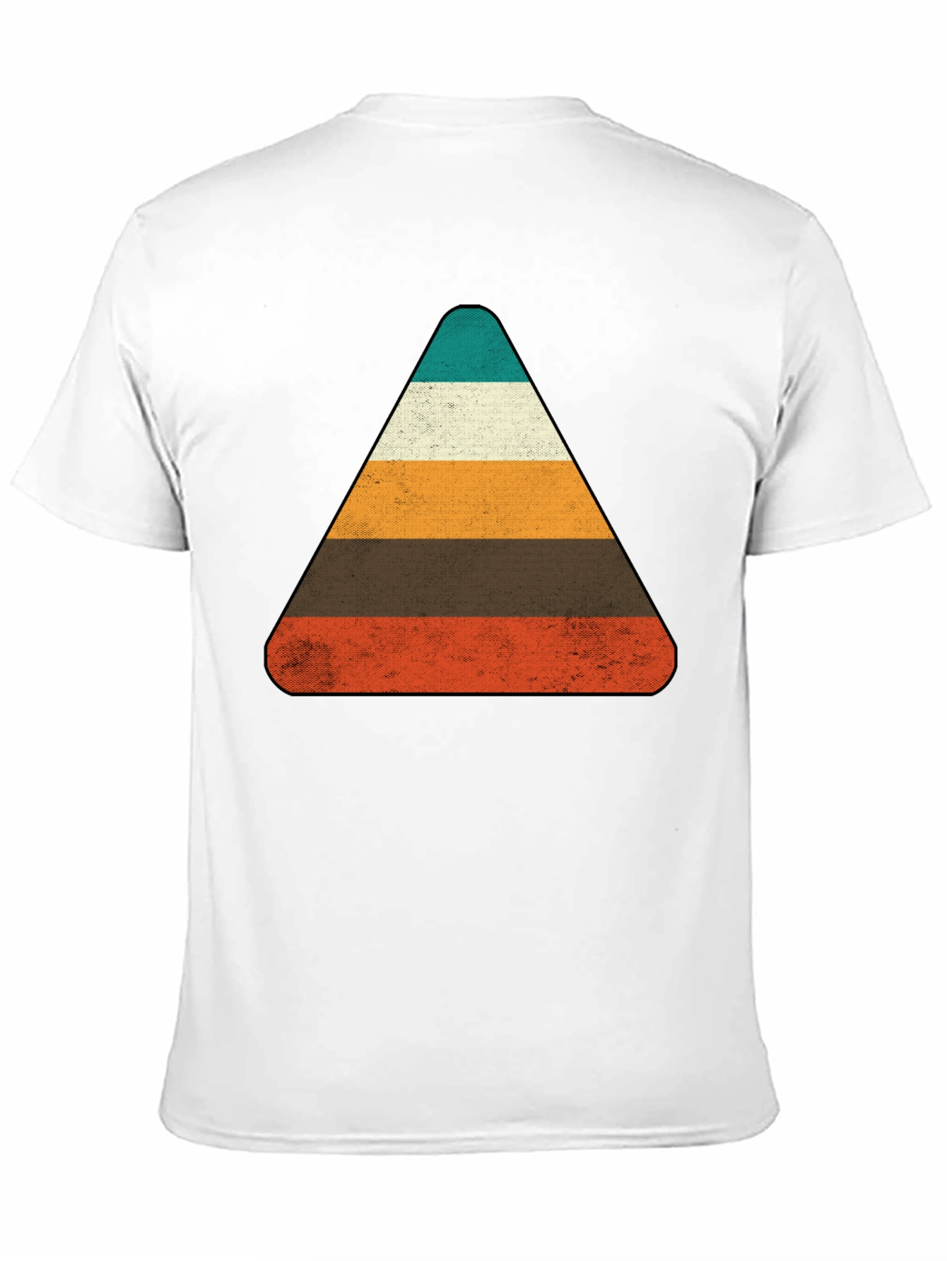 Black Retro Striped Triangle Graphic T-Shirt view 11