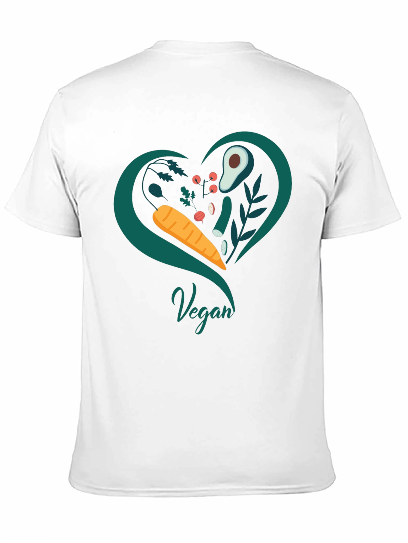 Black Vegan Heart T-Shirt - Black, Casual Fit view 11