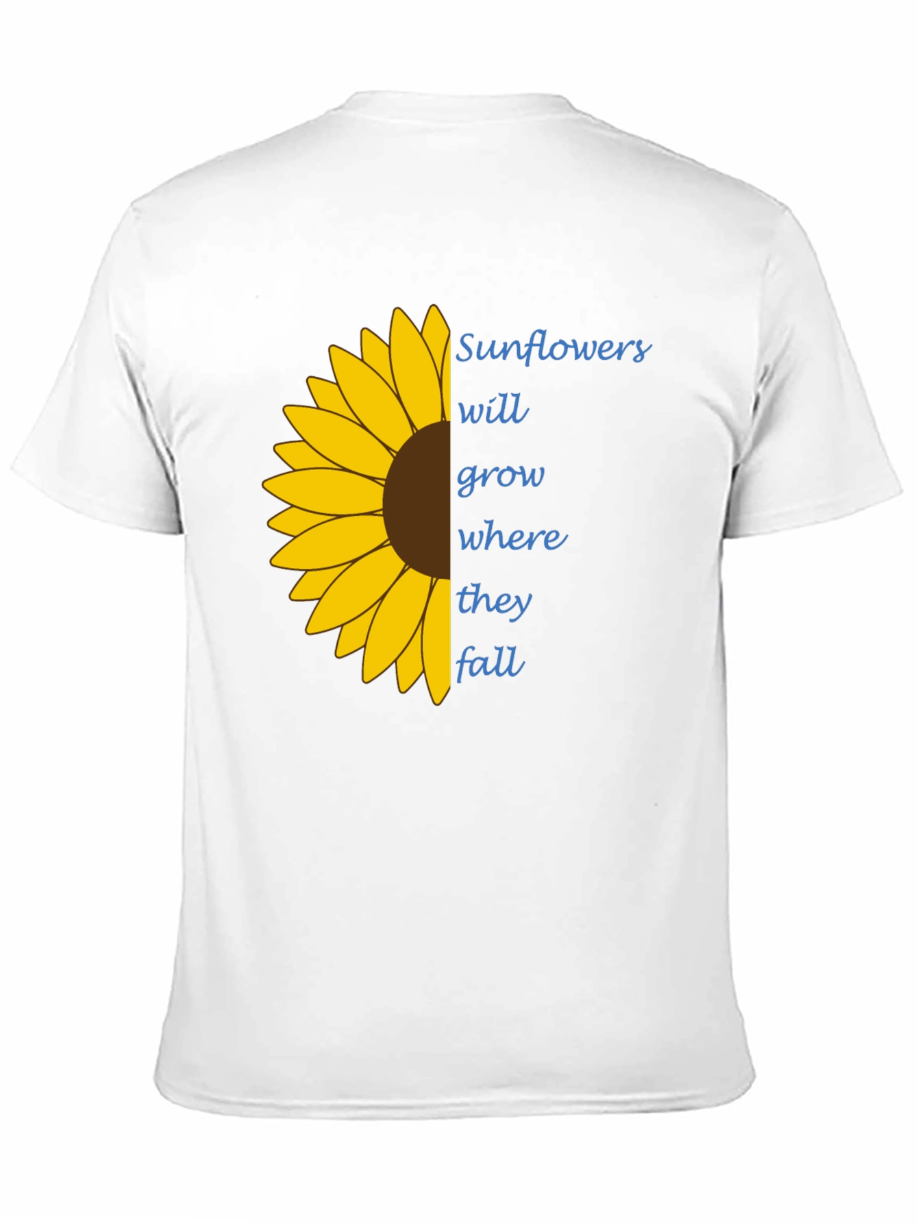 Black Sunflower Graphic Tee - "Grow Where They Fall" T-Shirt view 11