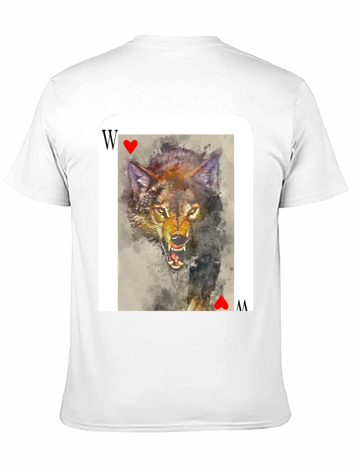 Black Wolf Card T-Shirt - Unique Animal Graphic Tee view 11