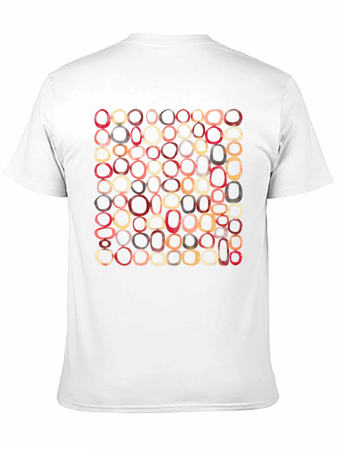 Black Retro Oval Pattern T-Shirt - Modern Abstract Graphic Tee view 11