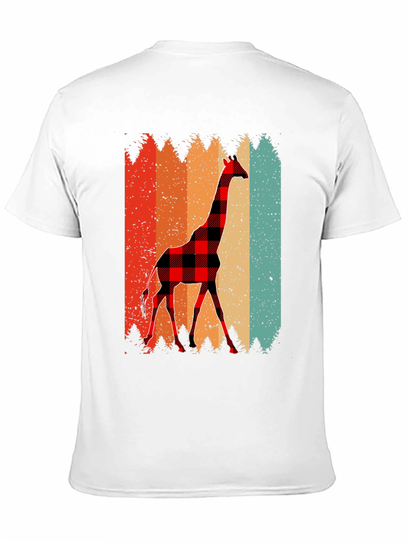 Black Buffalo Plaid Giraffe Men's T-Shirt view 11