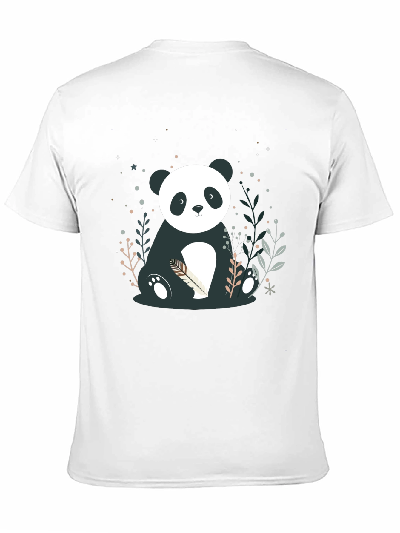 Black Cute Panda Graphic Print Black T-Shirt view 11