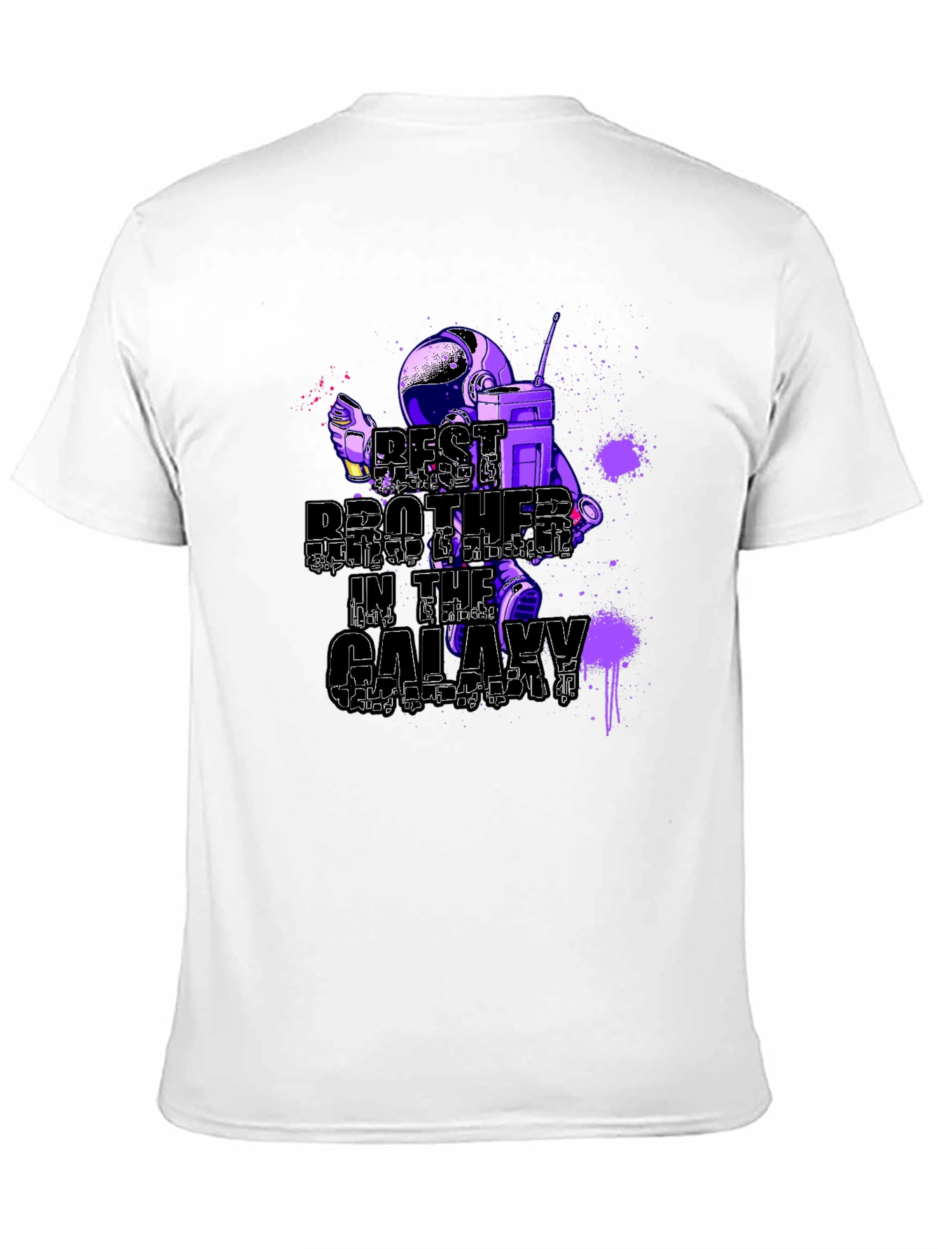 Black Best Brother in the Galaxy Astronaut T-Shirt - Black view 11
