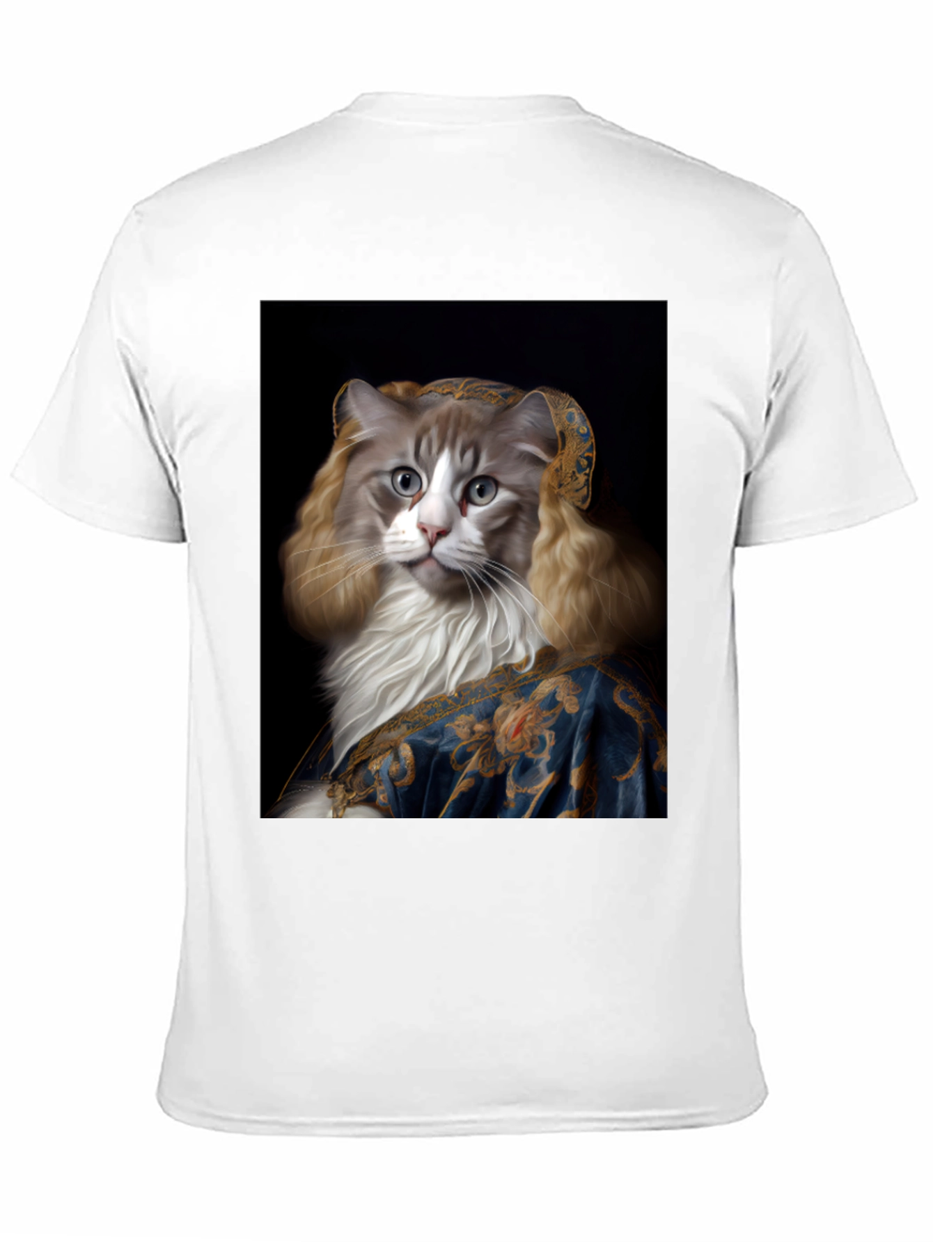 Black Renaissance Cat Portrait Graphic Tee view 11