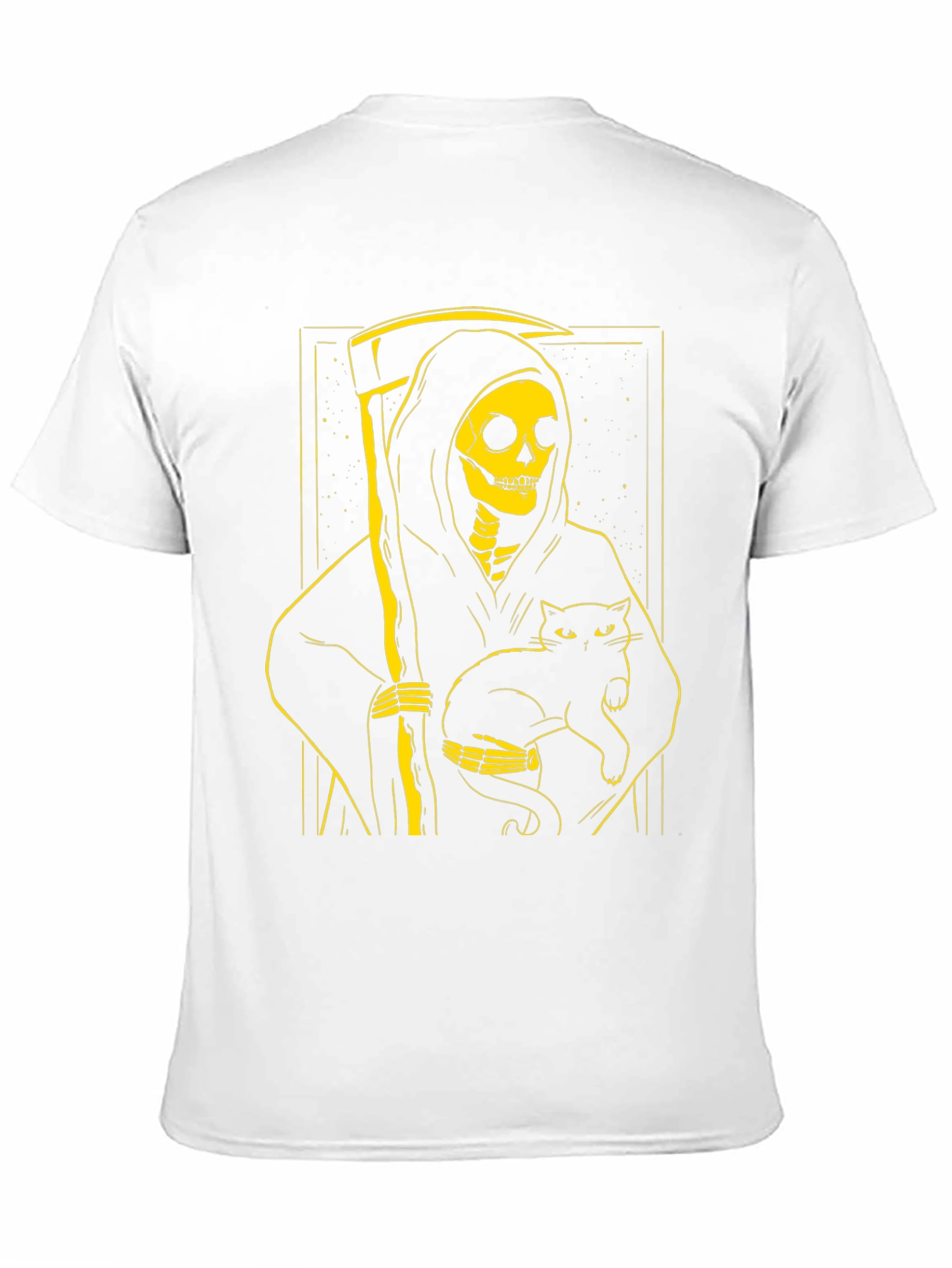 Black Grim Reaper Cat T-Shirt - Black Graphic Tee view 11