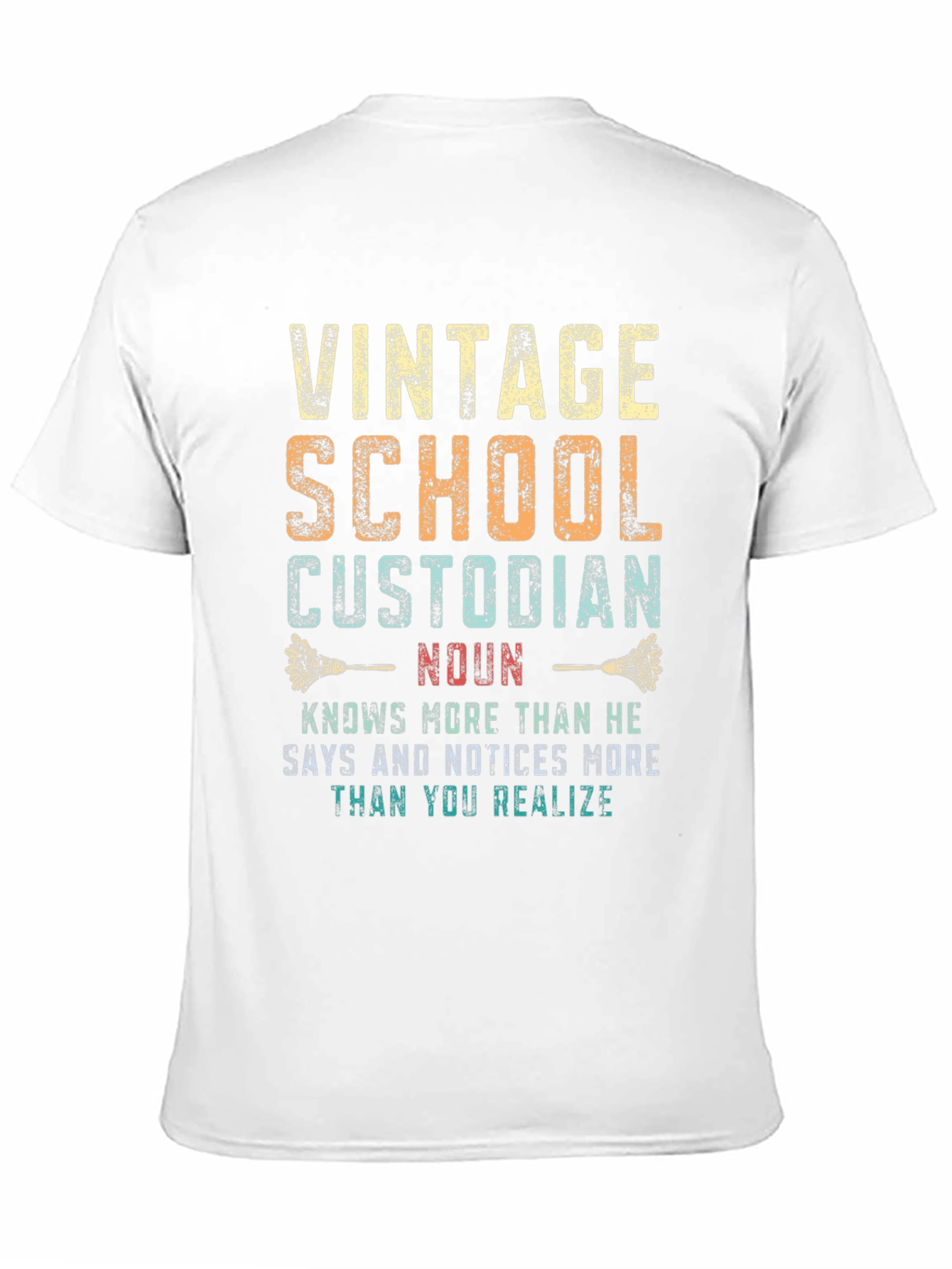 Black Vintage School Custodian T-Shirt - Unique Gift! view 11