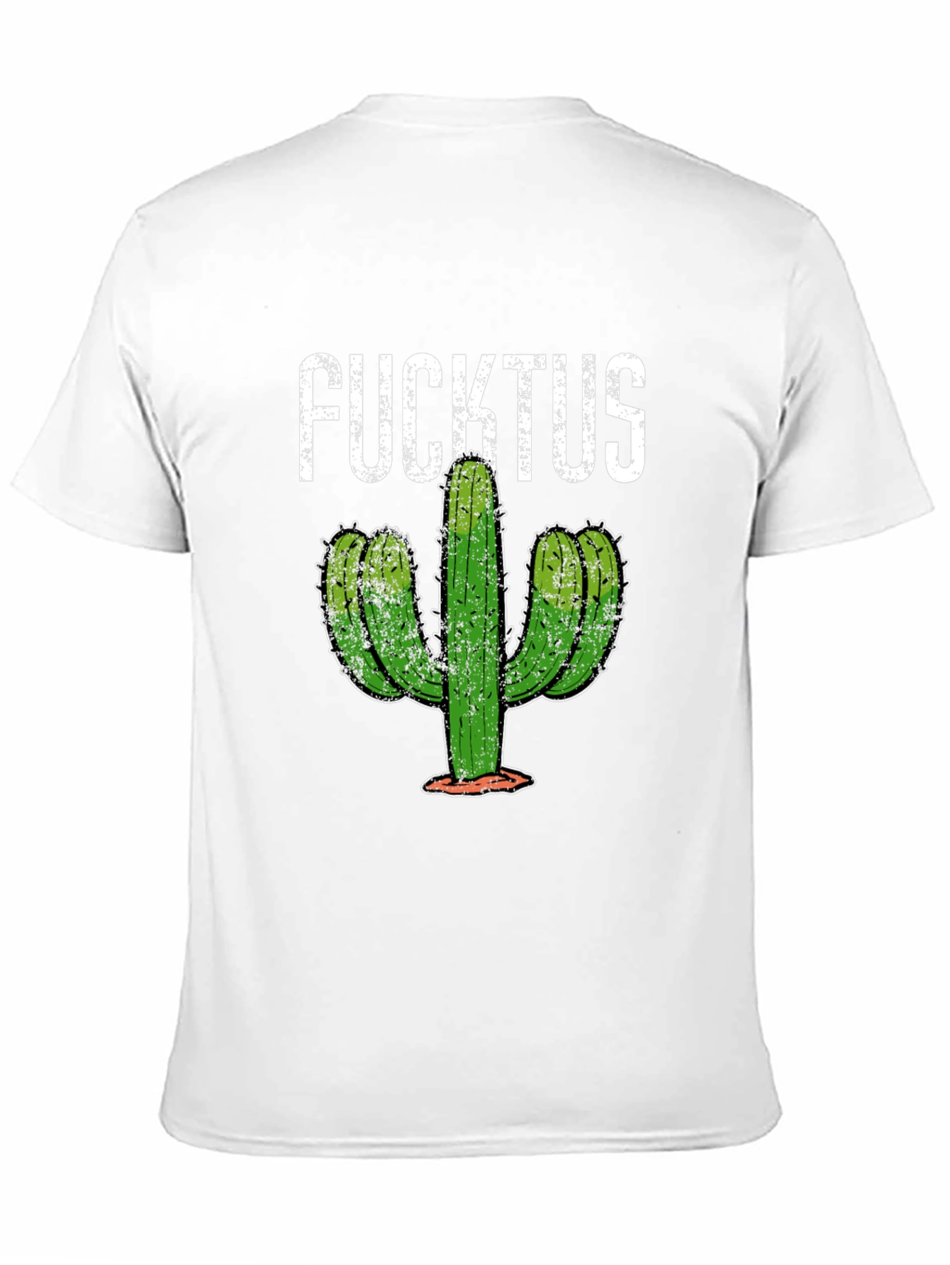 Black Funny Fucktus Cactus Graphic T-Shirt - Black view 11