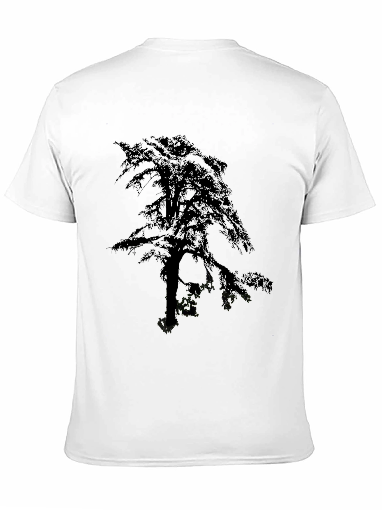 Black Silhouette Tree Graphic Tee - Men's Black Cotton T-Shirt view 11