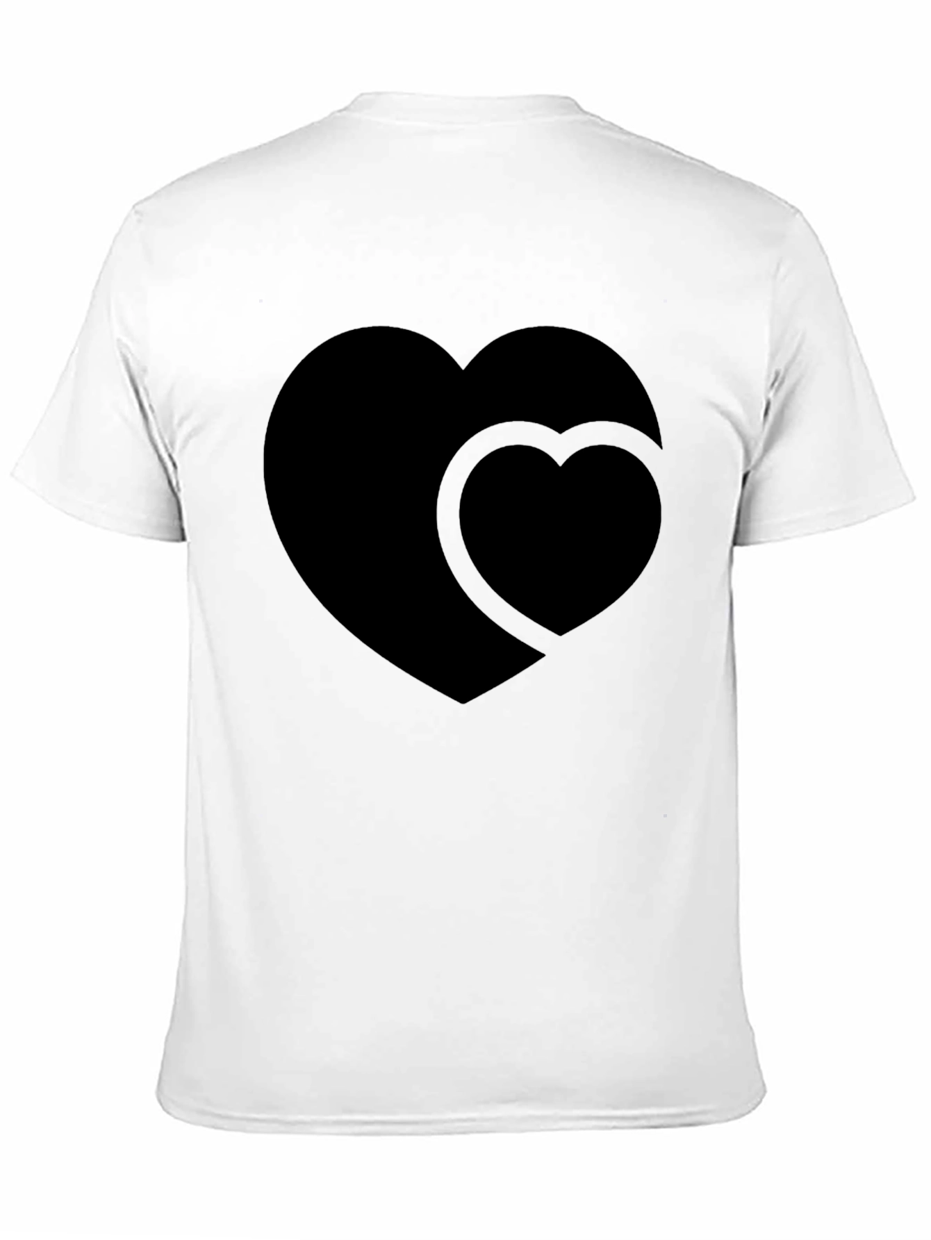 Black Men's Black Double Heart Graphic T-Shirt view 11