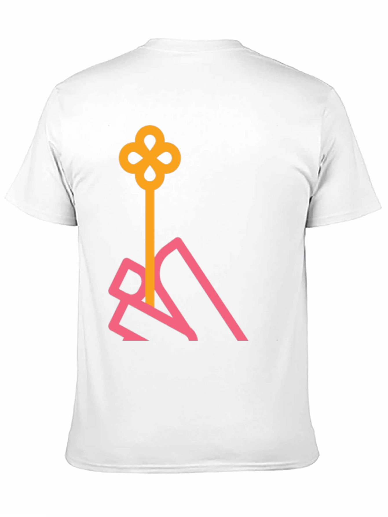 Black Stylish Black T-Shirt with Abstract Key Design view 11