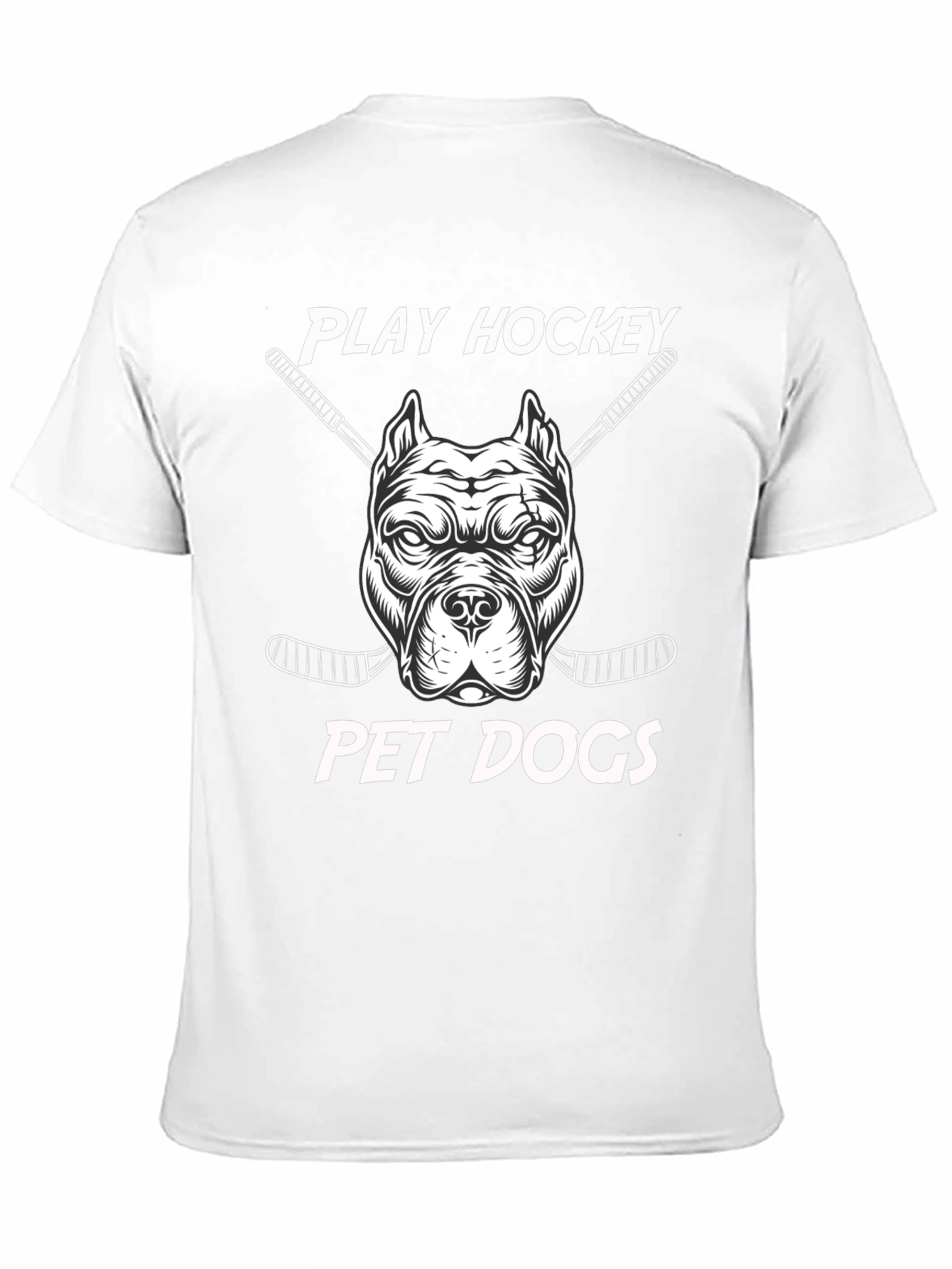 Black Play Hockey Pet Dogs T-Shirt - Black Cotton Tee view 11