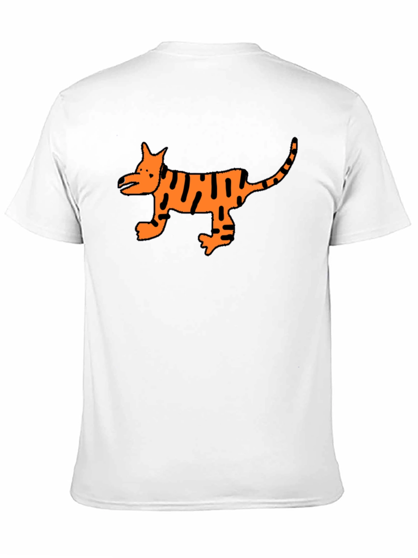 Black Cool Black T-Shirt with Cartoon Tiger Design view 11