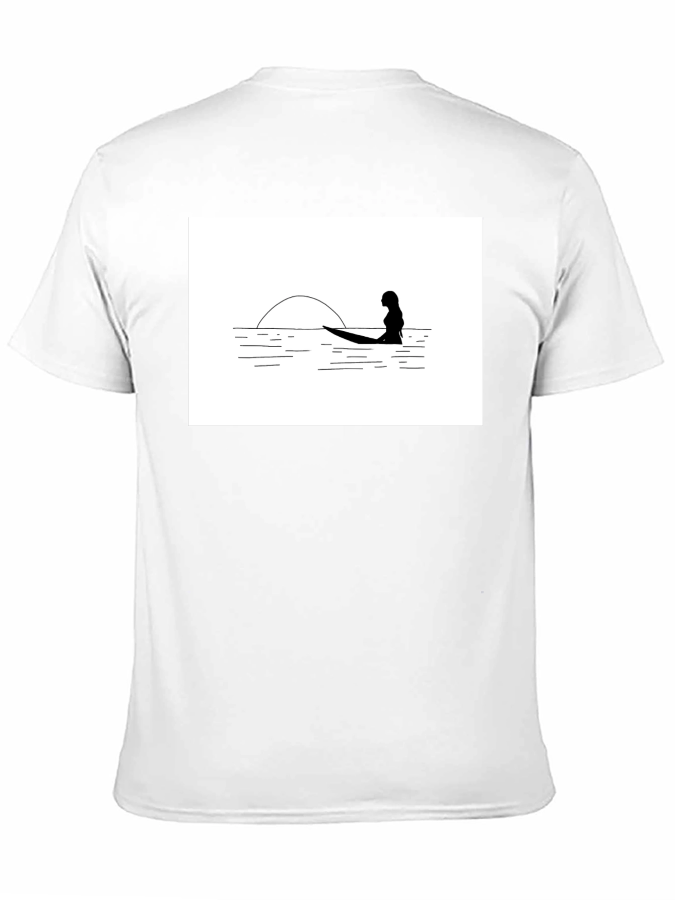 Black Sunset Surfer Graphic Tee - Black Unisex T-Shirt view 11