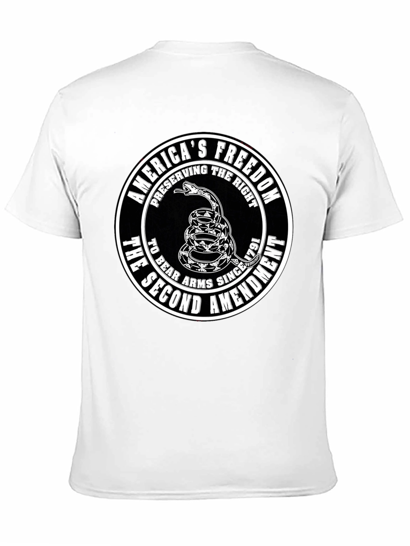 Black Second Amendment Rattlesnake T-Shirt view 11