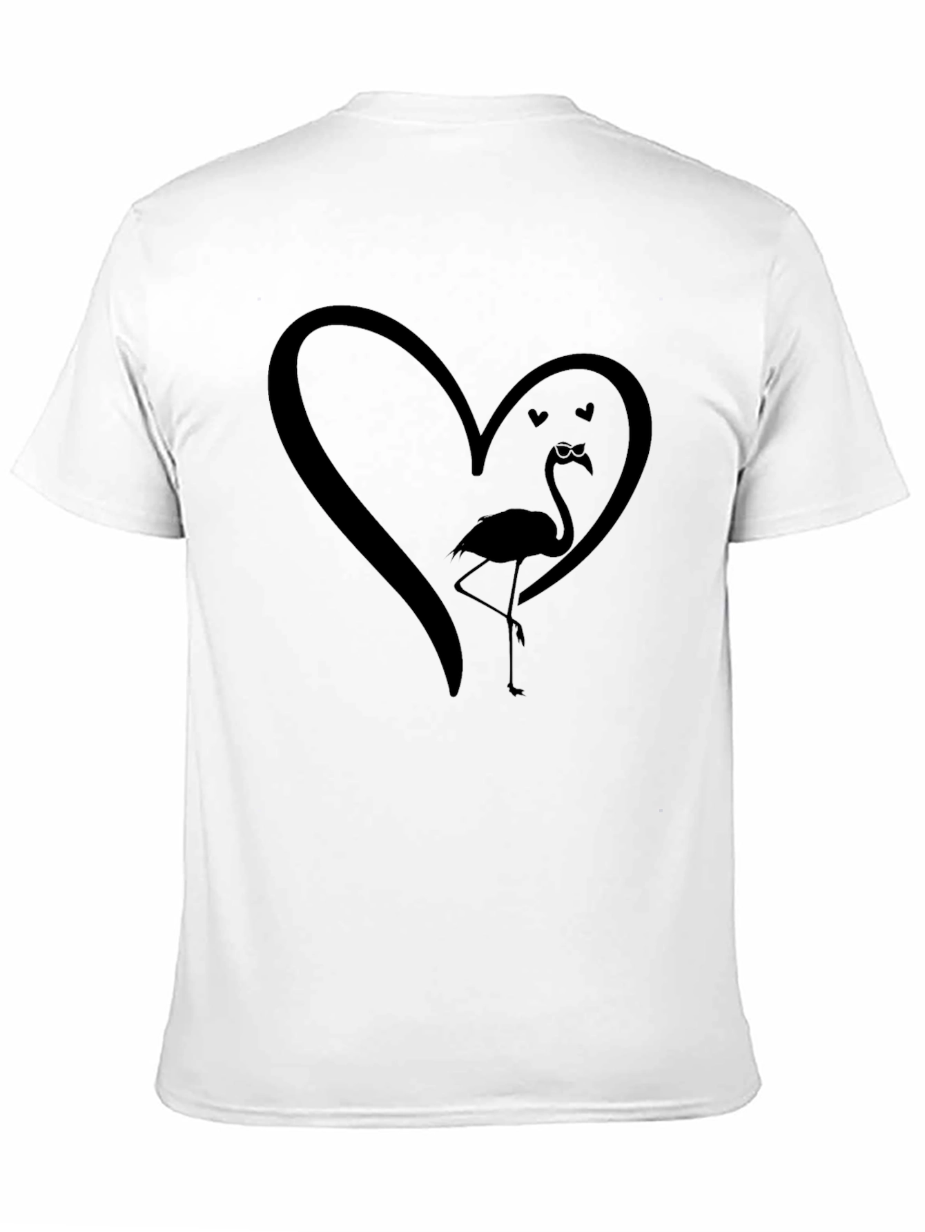 Black Flamingo Heart Graphic Tee - Unique Design view 11