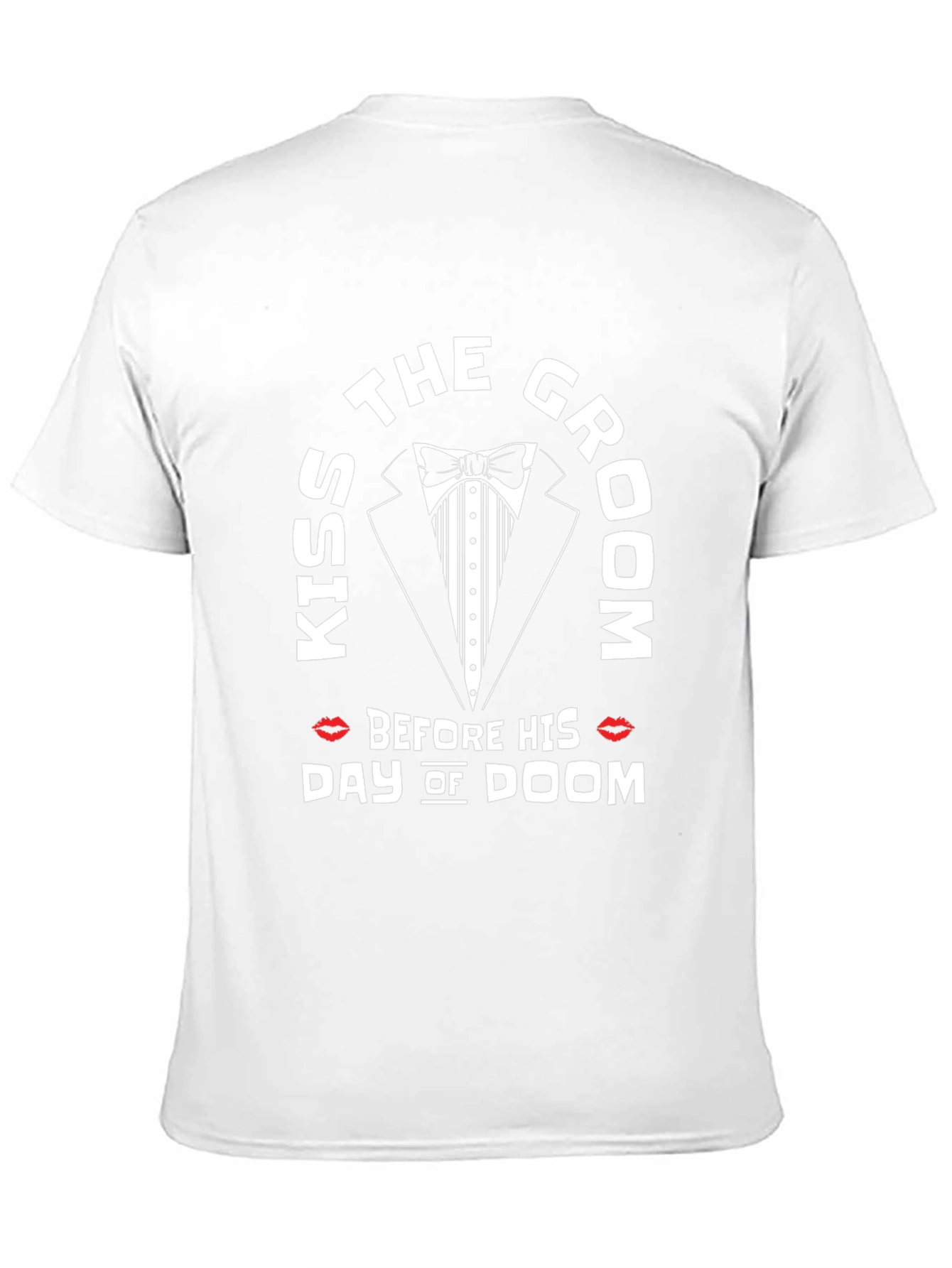 Black Kiss the Groom T-Shirt - Bachelor Party Wedding Tee view 11