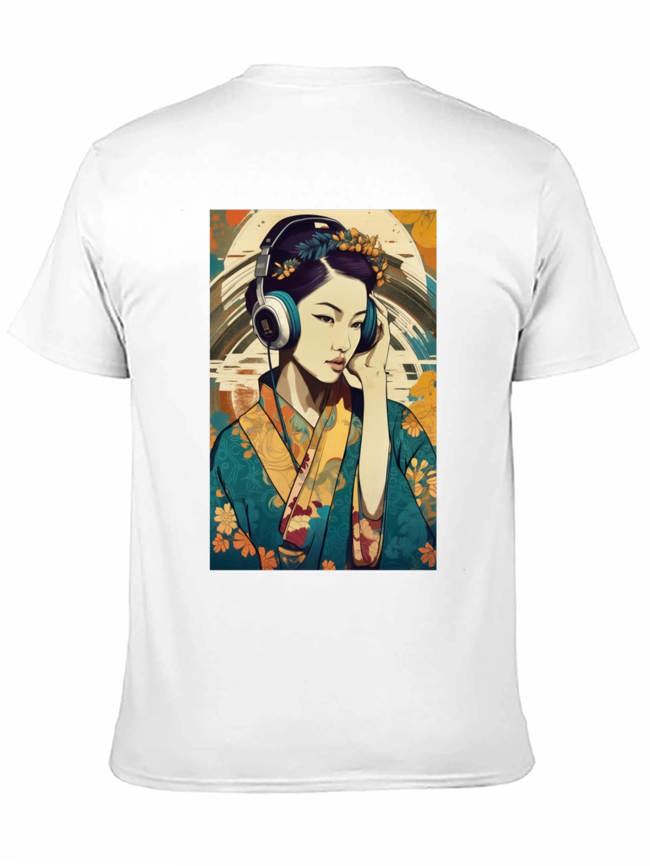 Black Geisha Headphones Graphic Tee - Stylish & Unique view 11