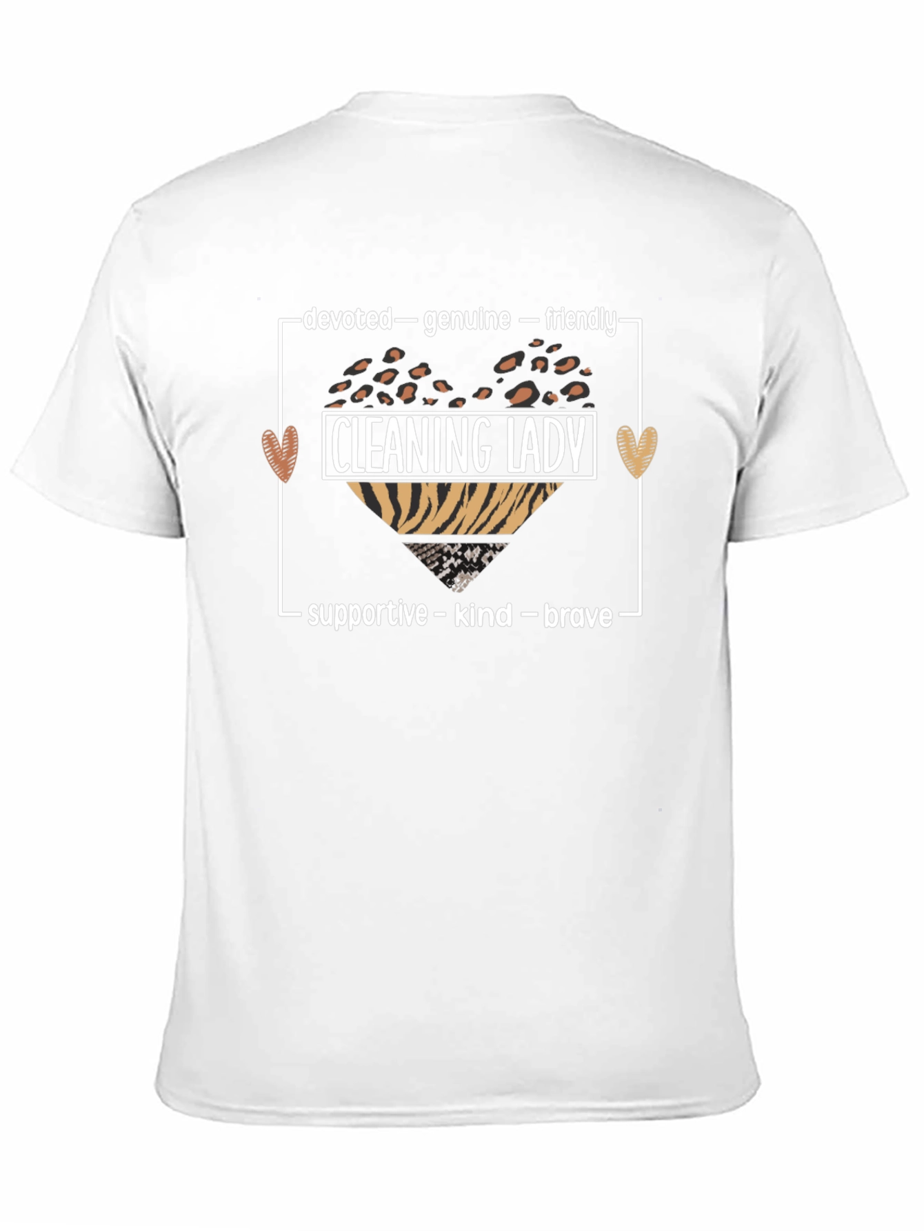 Black Cleaning Lady Graphic Tee: Devoted, Genuine, Friendly view 11