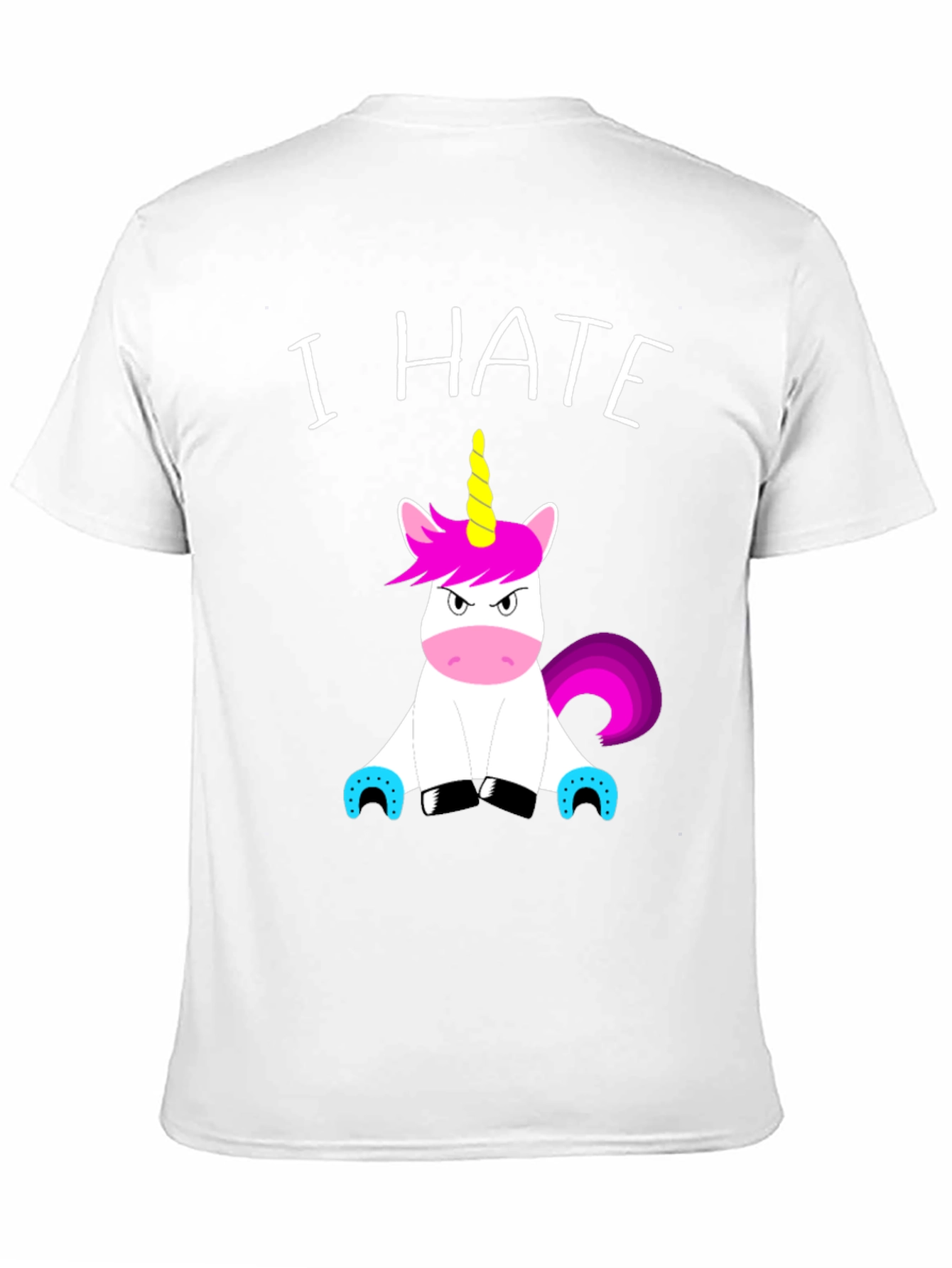 Black I Hate Unicorns Graphic Tee - Funny Sarcastic Shirt view 11