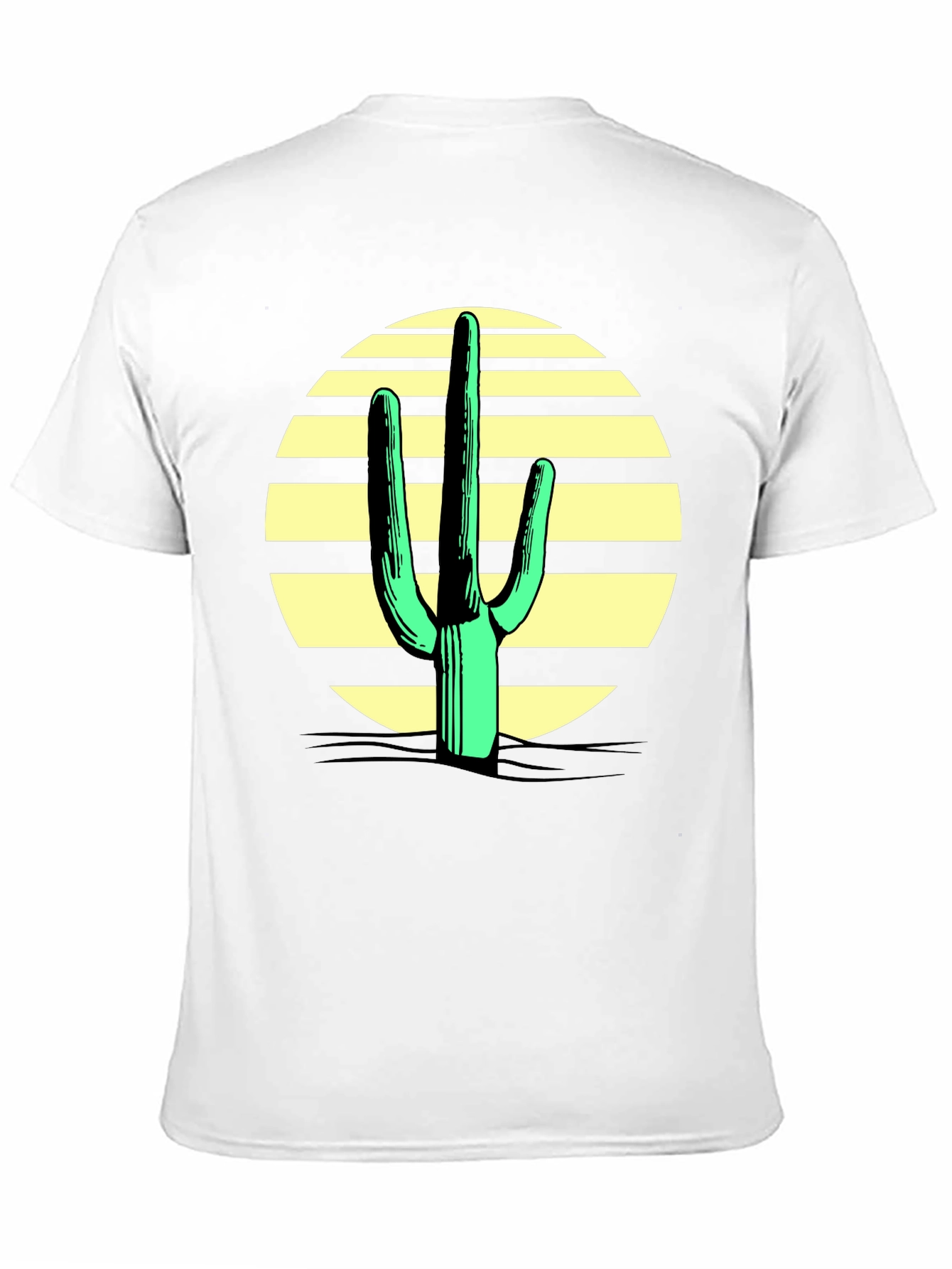 Black Cactus Sunset Graphic Tee - Black Cotton Blend view 11