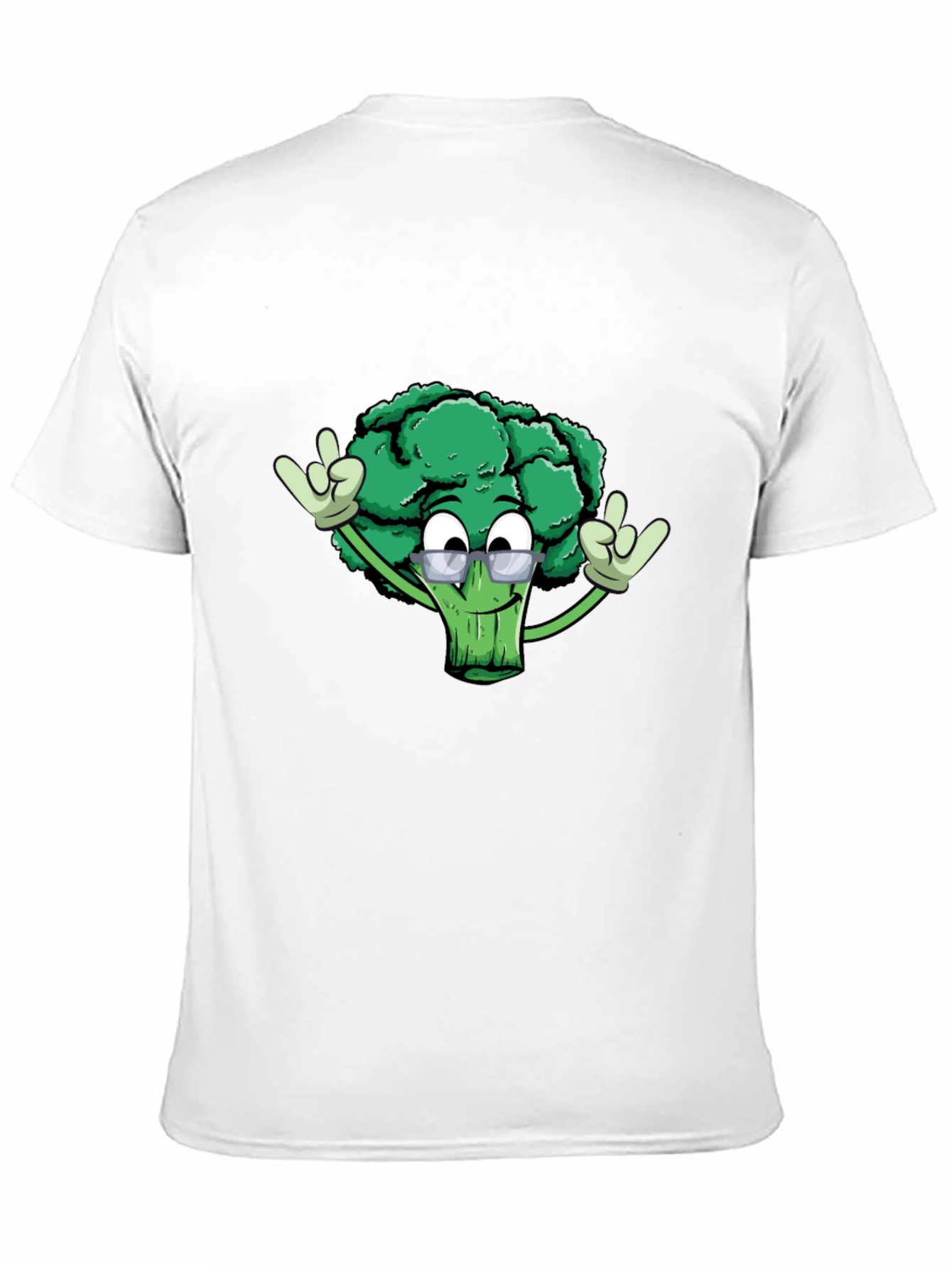 Black Cool Broccoli Graphic Tee - Black Cotton Blend view 11