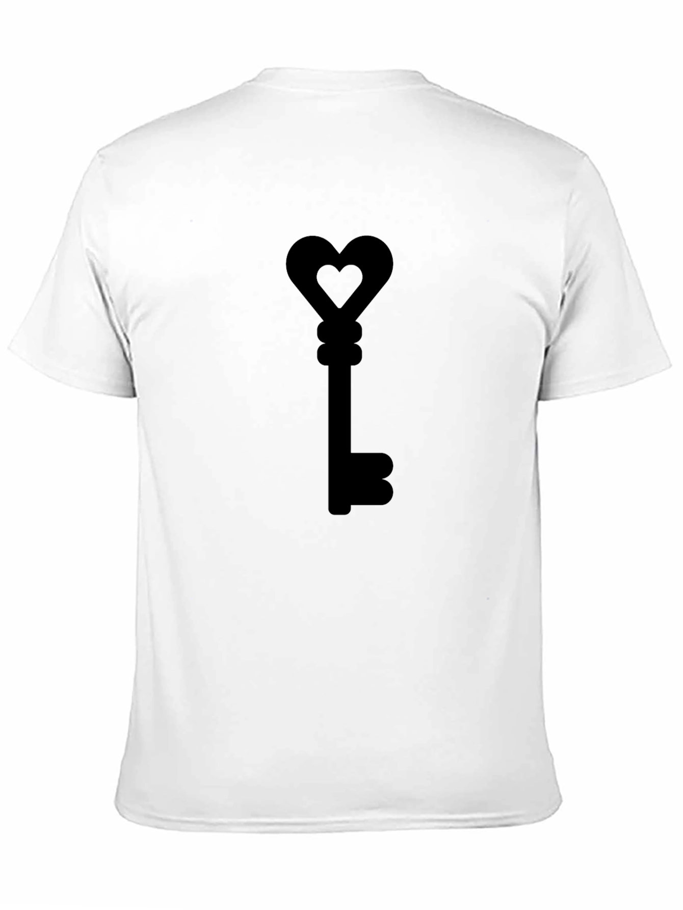 Black Heart Key Graphic T-Shirt - Love Unlock Style view 11