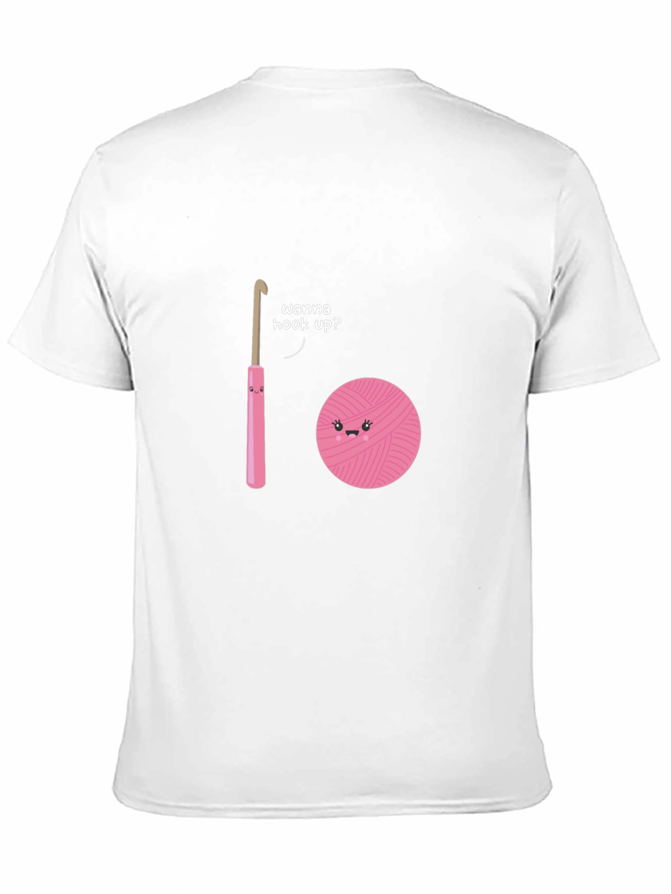 Black Wanna Hook Up? Crochet Humor T-Shirt view 11