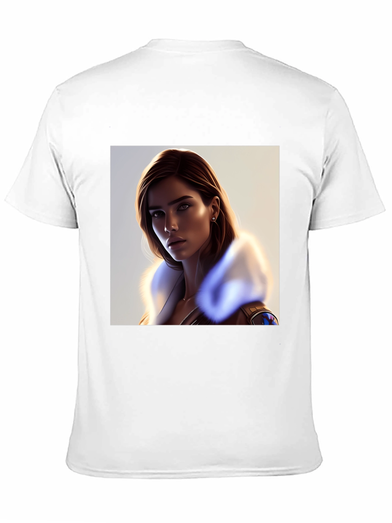 Stylish Black T-Shirt with Woman Portrait - 11