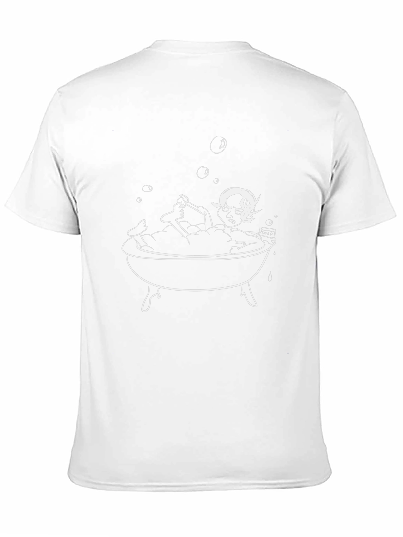 Black Fun Cartoon Bath Time T-Shirt - Black Cotton Blend view 11