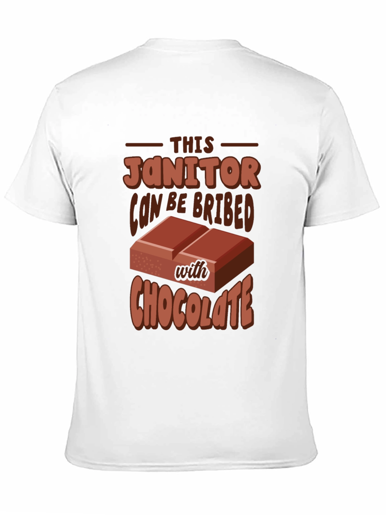 Black Funny Janitor Chocolate Bribe T-Shirt view 11