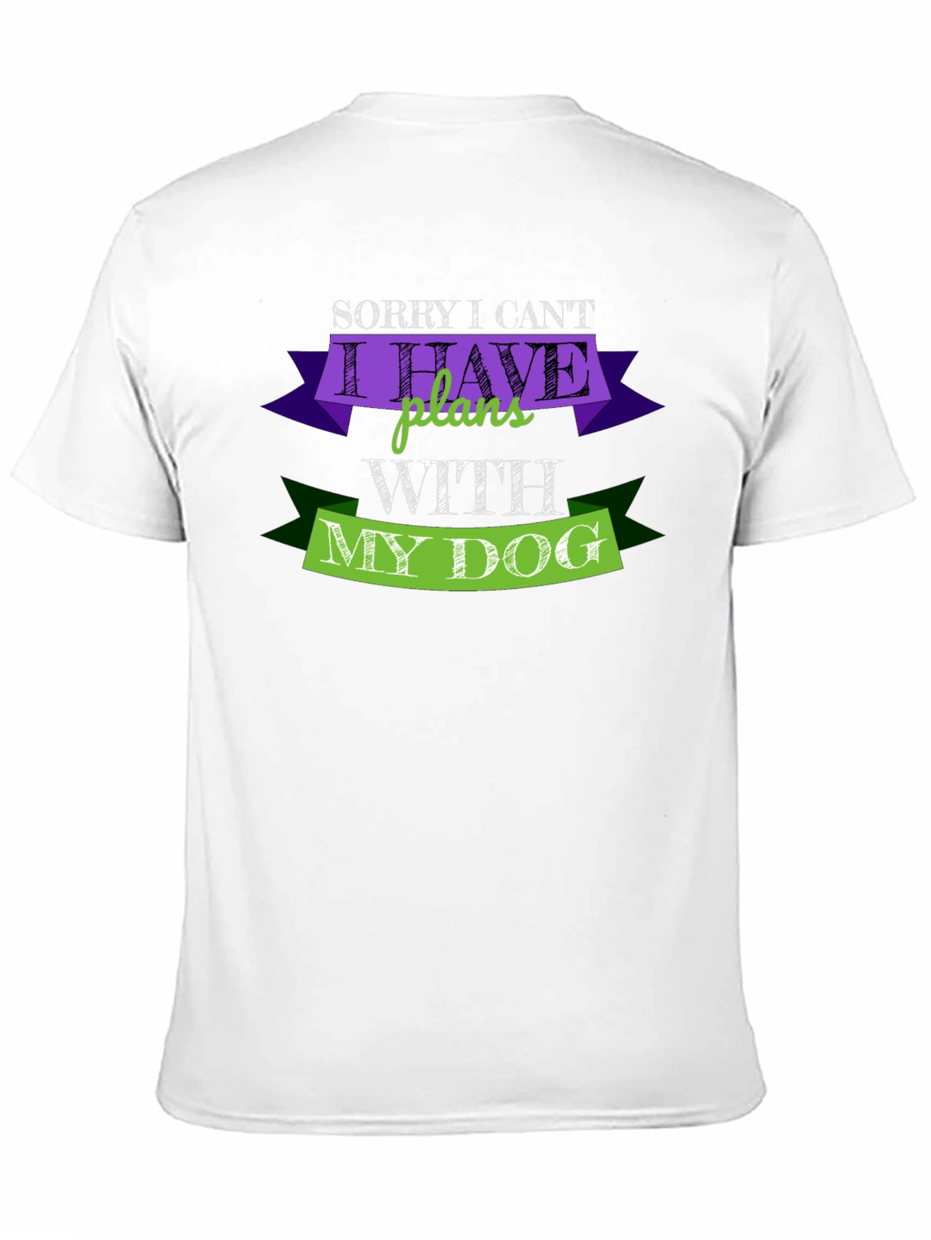 Black Dog Lover T-Shirt: Sorry I Can't Plans With My Dog Black Tee view 11