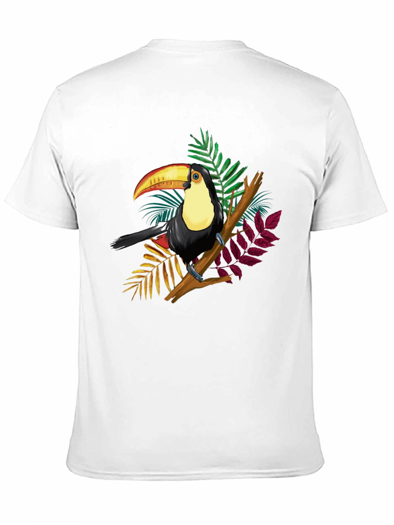 Black Toucan Graphic Tee - Tropical Bird Black T-Shirt view 11