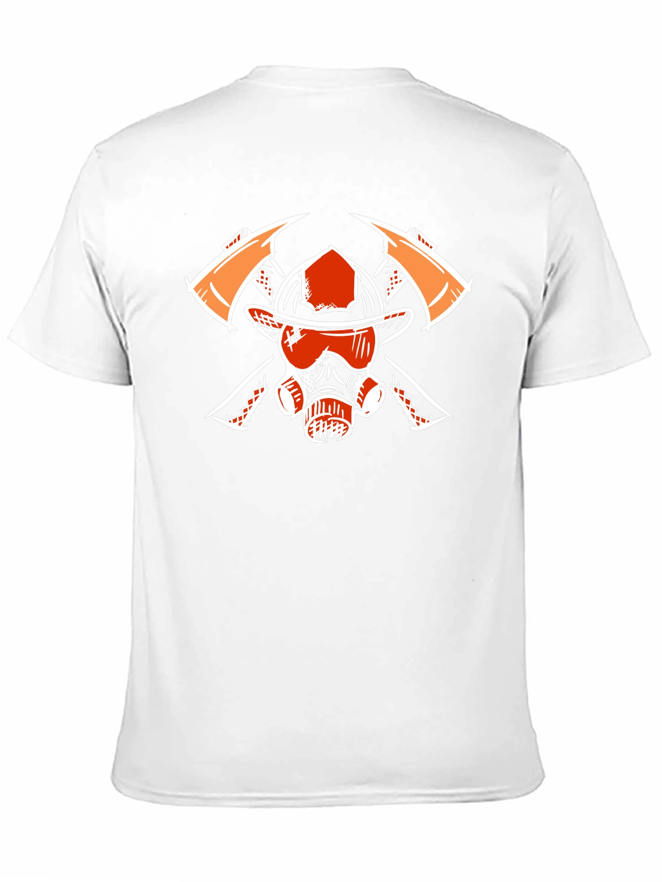 Black Firefighter Graphic Tee - Axes, Helmet, Mask view 11