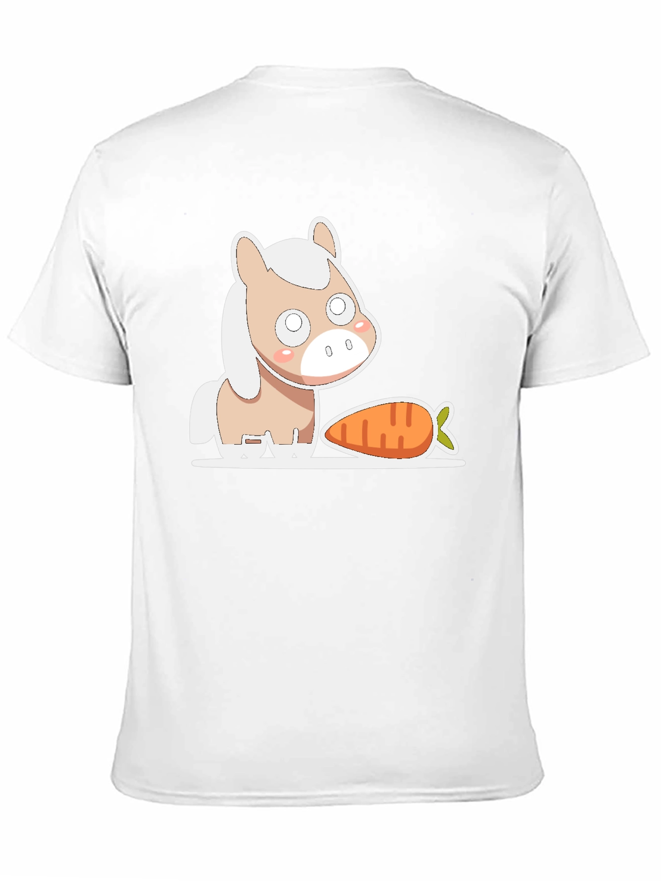 Black Cute Horse and Carrot Graphic Tee view 11