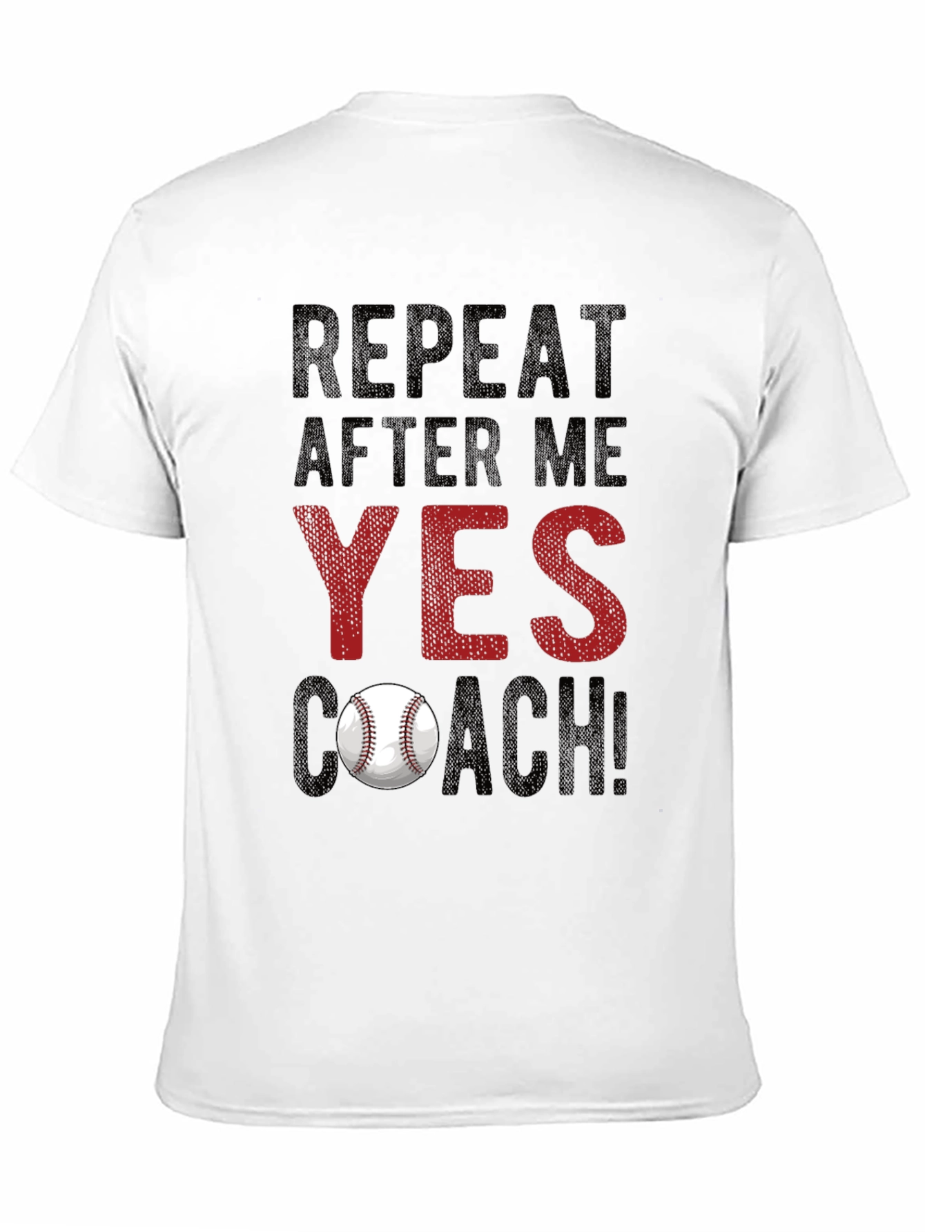 Black Repeat After Me: Yes Coach! Baseball T-Shirt view 11