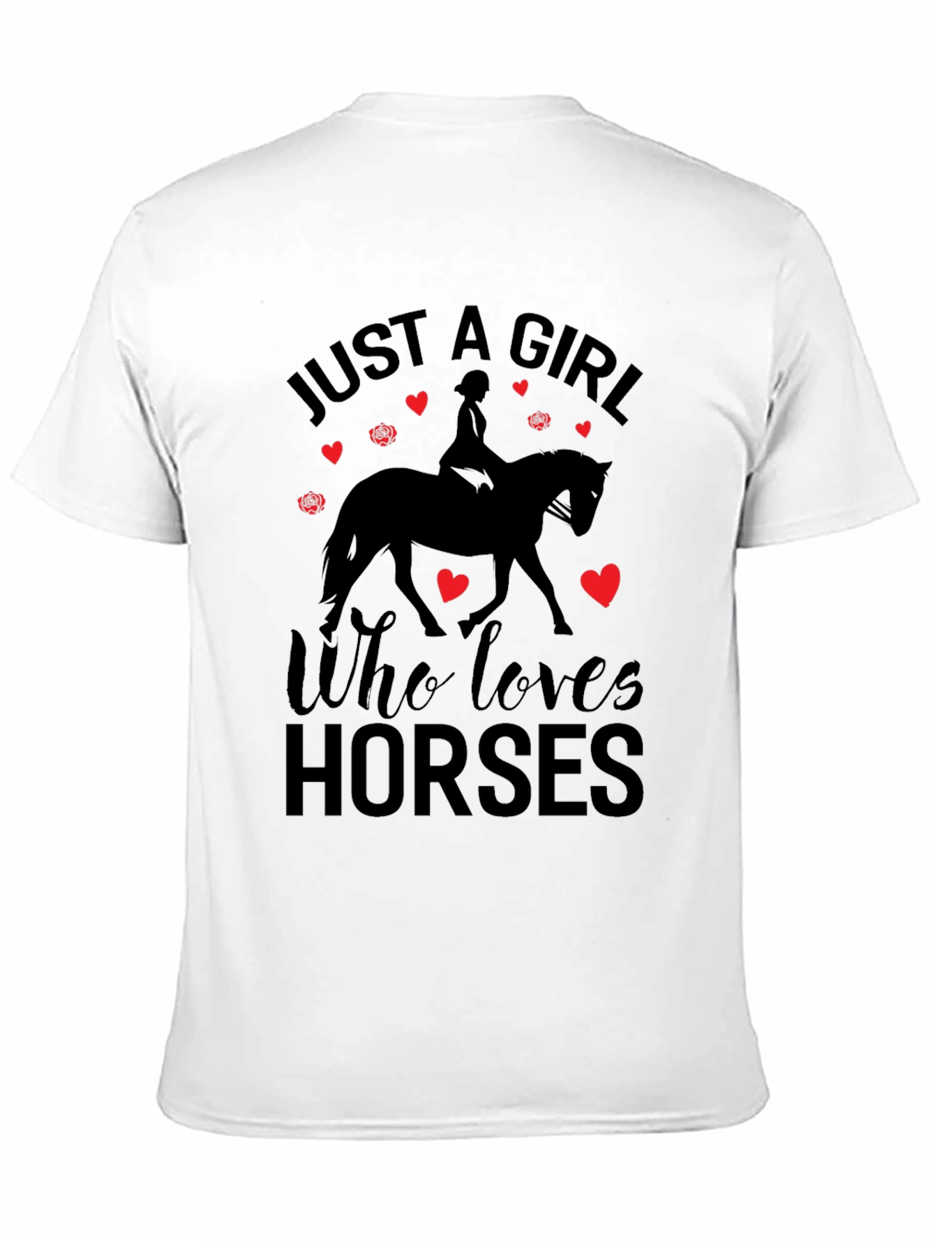 Black Just A Girl Who Loves Horses T-Shirt view 11