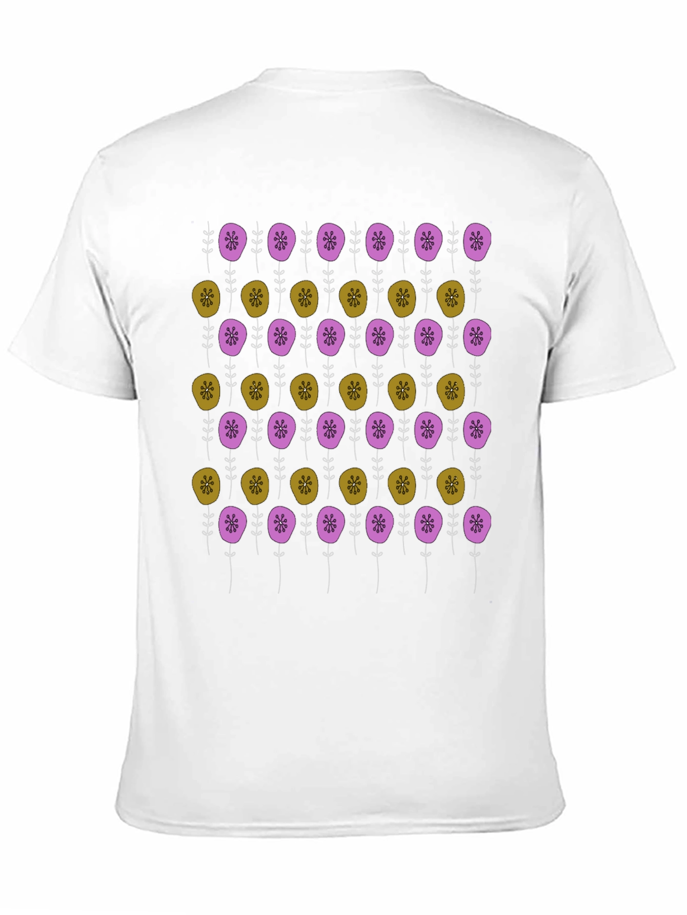 Black Floral Pattern Black T-Shirt view 11