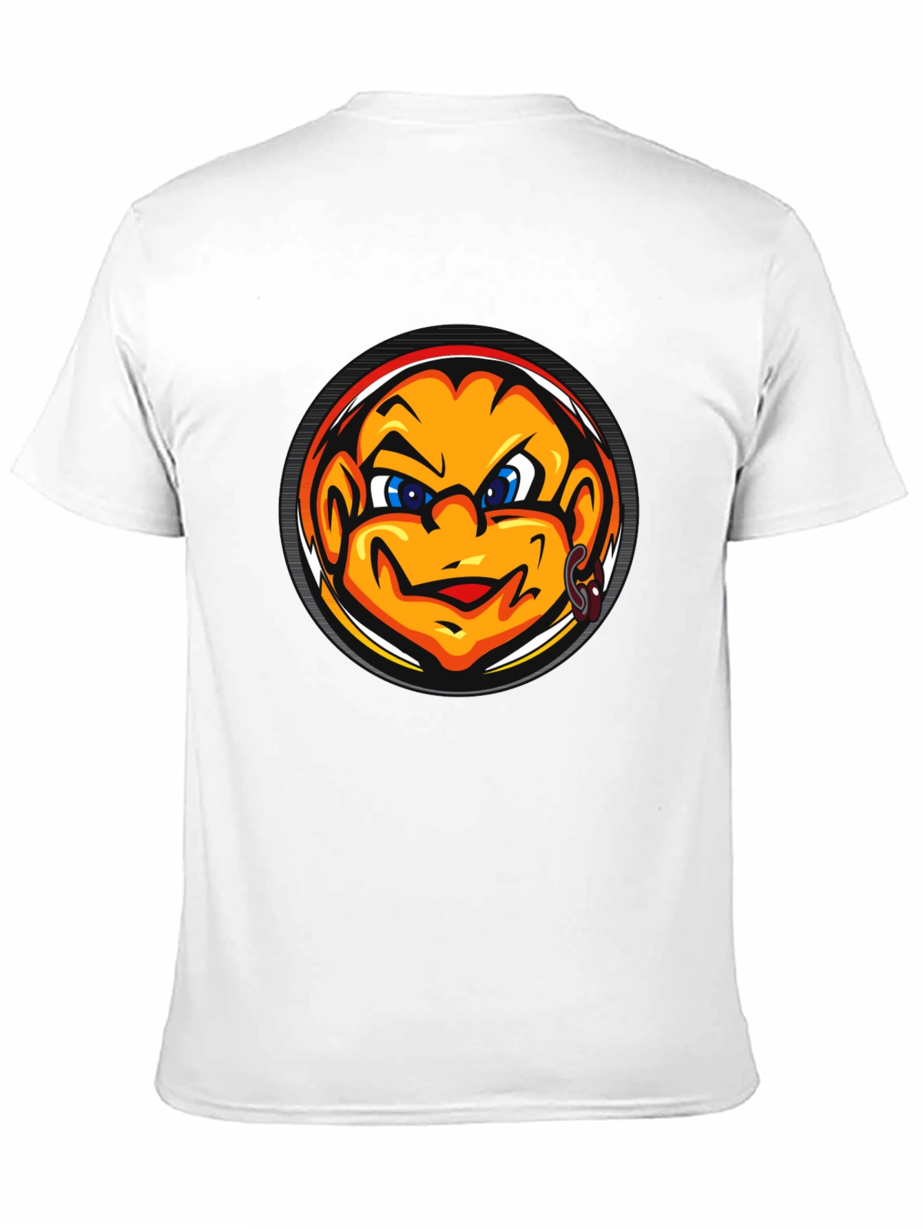Black Cool Black T-Shirt with Cartoon Face Graphic view 11